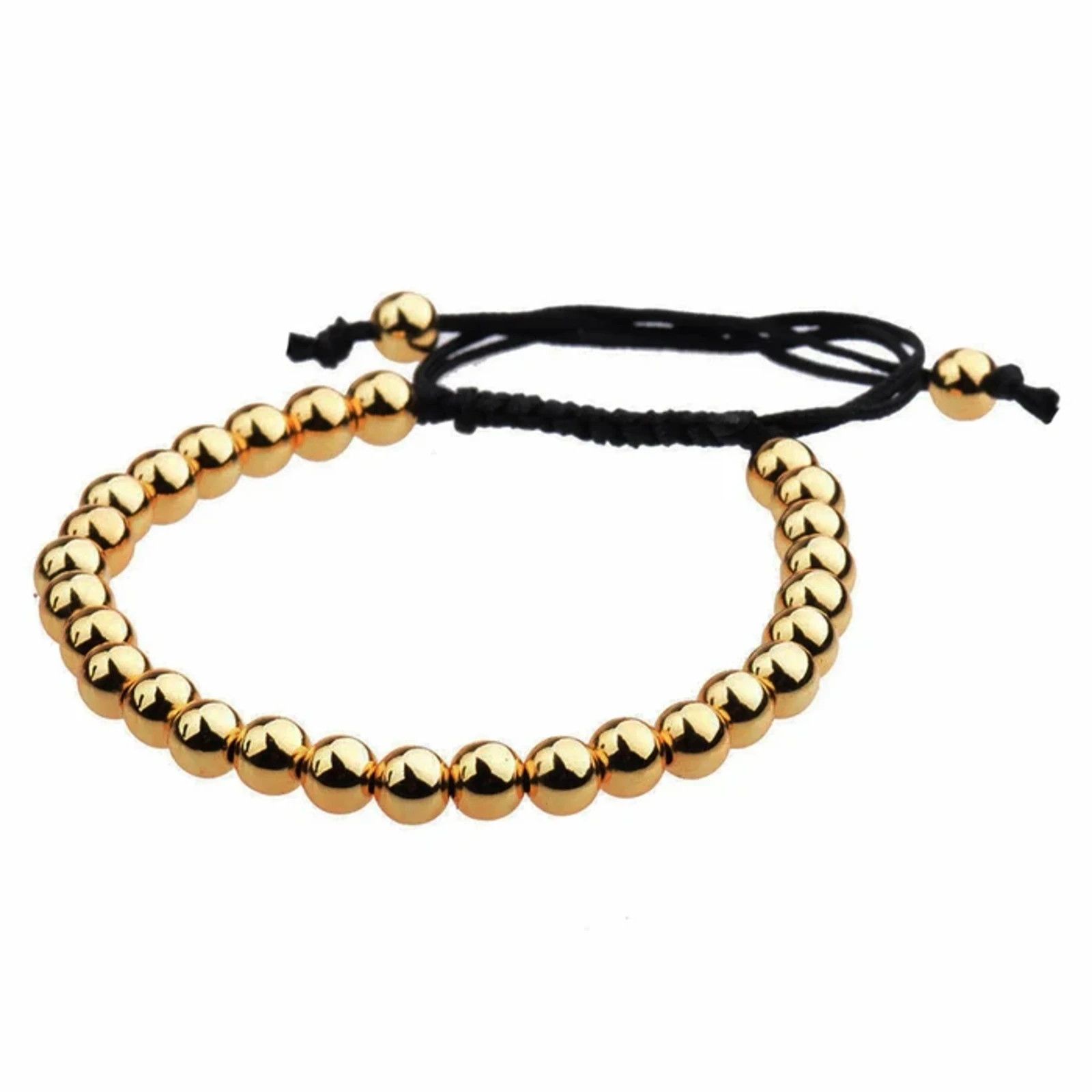 Jewelry 🔴 Bracelet - Yellow Gold Bead 6MM. Size ONE SIZE - 1 Preview