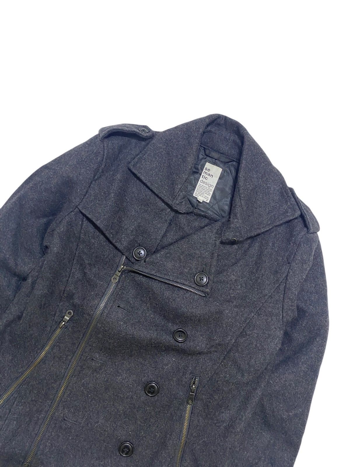 If Six Was Nine Perfecto Wool napoleon Jacket Semantic Design Y2K Size US L / EU 52-54 / 3 - 2 Thumbnail