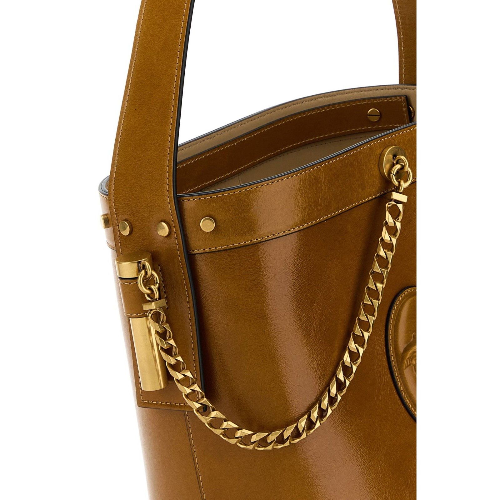 Versace VERSACE Pivot Small Brown Bucket Bag New & Authentic Size ONE SIZE - 4 Thumbnail
