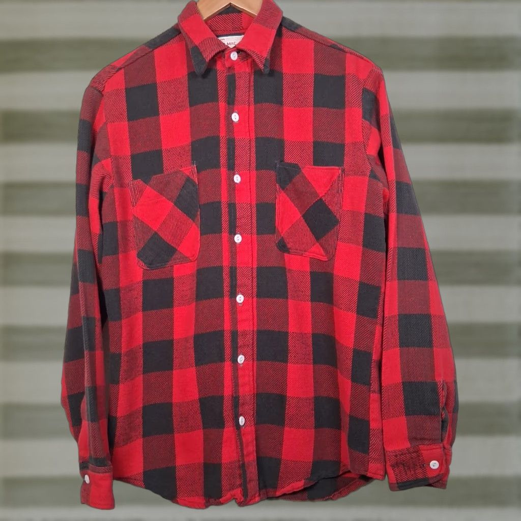 Vintage VINTAGE JC Penney Big Mac Flannel Shirt Men M Tall Red Buffalo Plaid Work Size US M / EU 48-50 / 2 - 1 Thumbnail