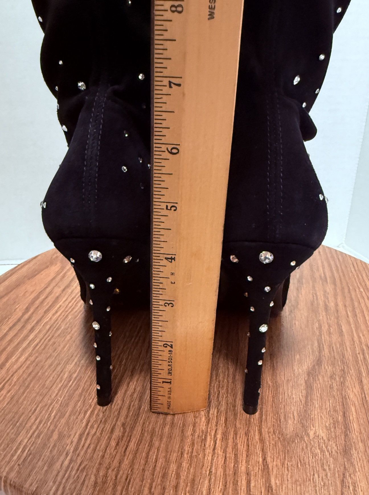 Stuart Weitzman Stuart Weitzman Cosmic 100 Black Suede Stretch Bootie Size US 8.5 / IT 38.5 - 5 Thumbnail