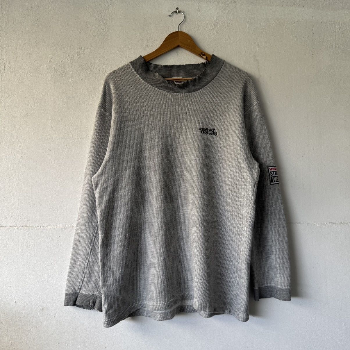 Sex Skateboards Vintage 1990s Vision Street Wear Distressed Waffle Shirt Size US L / EU 52-54 / 3 - 1 Thumbnail