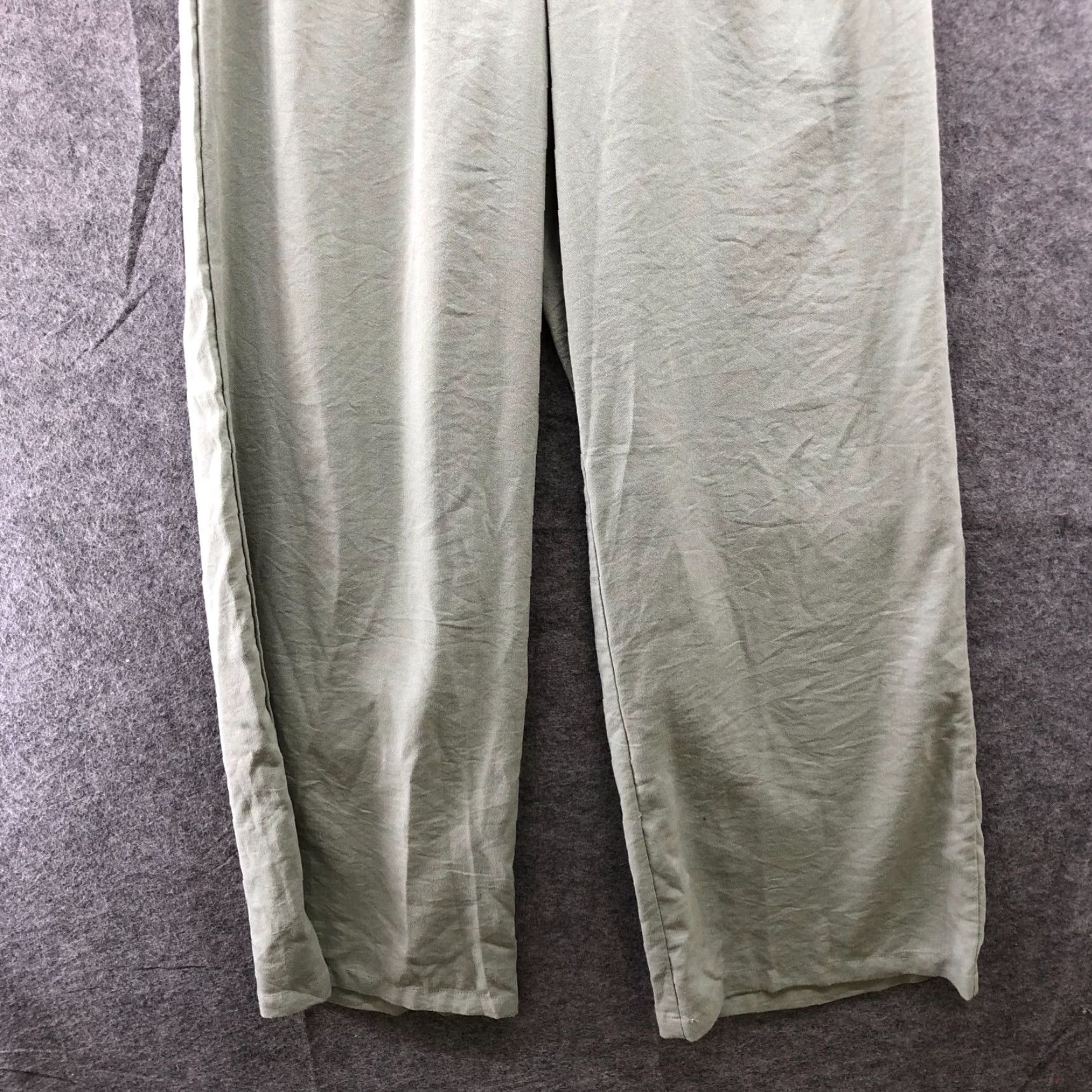 Nasty Gal Nasty Gal High Waisted Wide Leg Pants Women Sz 6 Pleated Front Lightweight Green Size 28" / US 6 / IT 42 - 4 Thumbnail