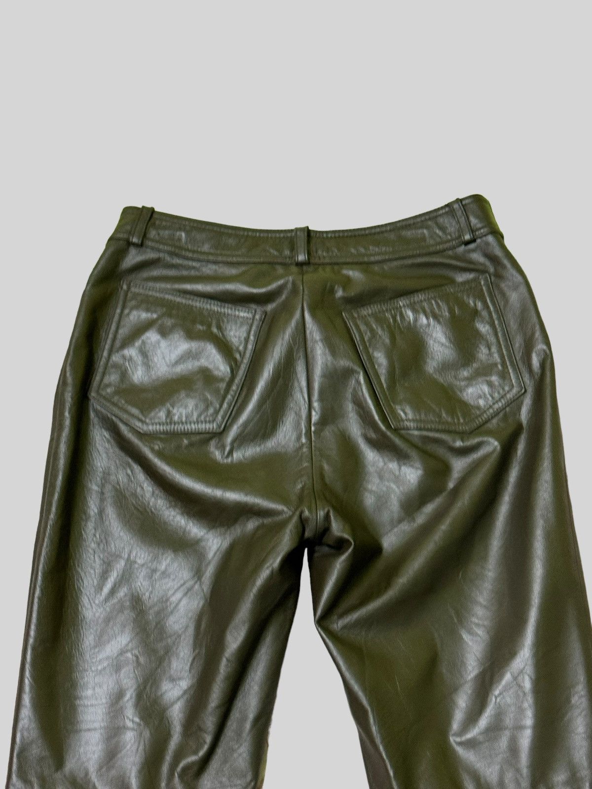 Japanese Brand × Vintage Japan Fashion Jpg Style PVC Leather Dark Green Pants Size US 26 / EU 42 - 8 Thumbnail