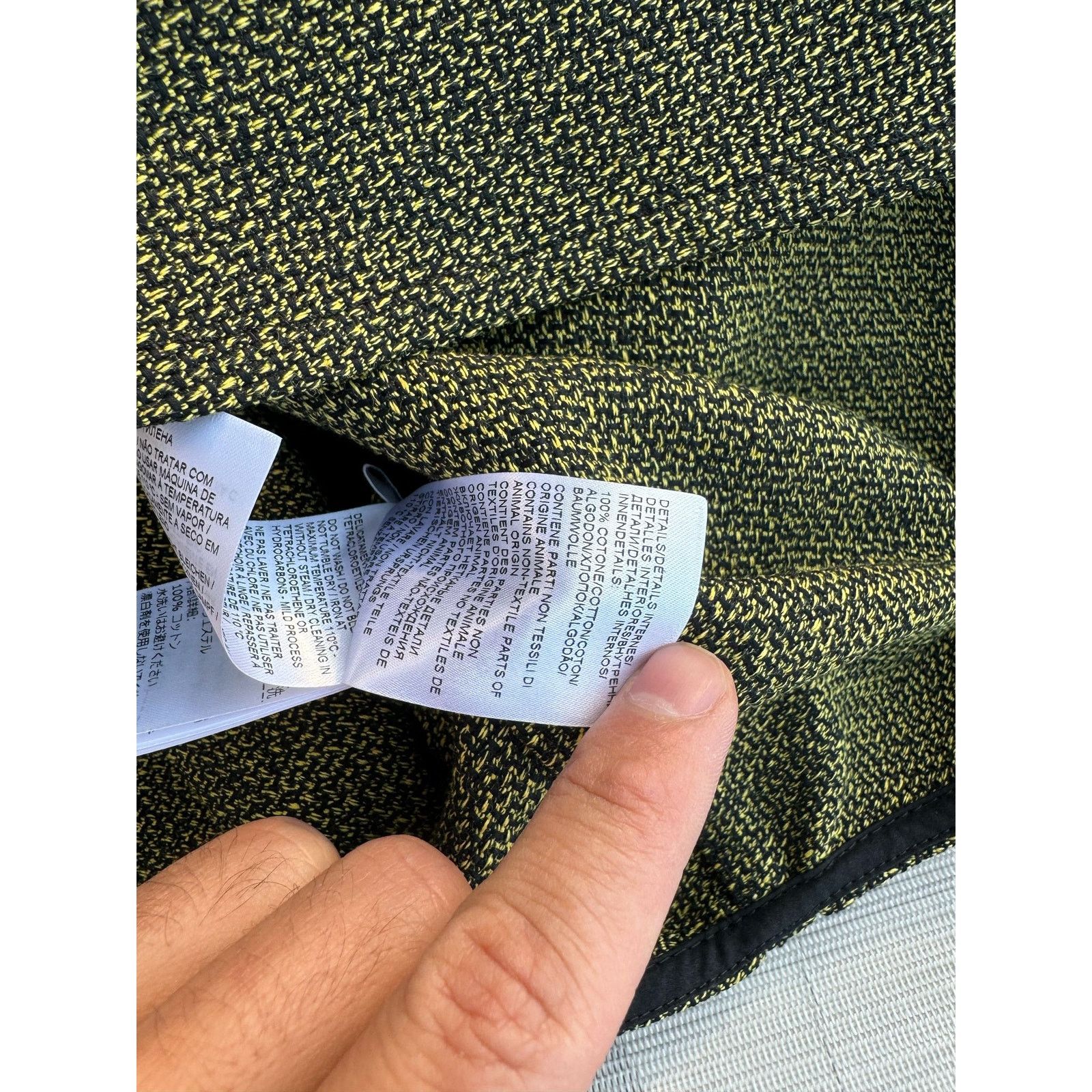 Bottega Veneta o1rshd1 Textured Cotton Mouline Shirt in Black/Yellow Size US M / EU 48-50 / 2 - 19 Thumbnail