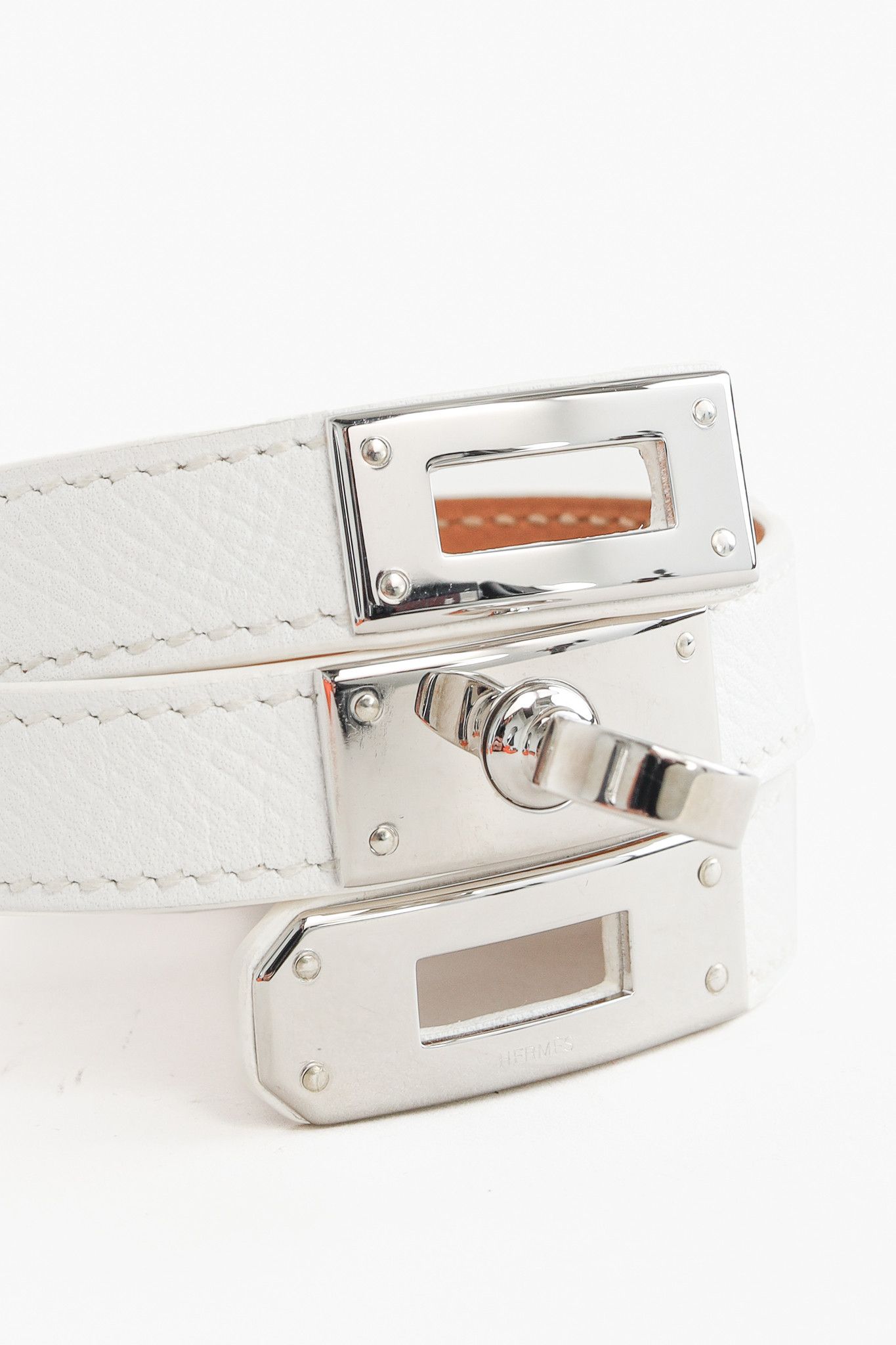 Hermes Hermes Kelly Double Tour Blanc Epsom Leather Bracelet Size ONE SIZE - 4 Thumbnail