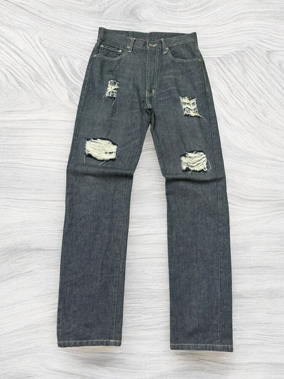 Hysteric Glamour × Japanese Brand DISTRESSED JUNYA WATANABE STYLE DENIM JEANS Size US 29 - 1 Thumbnail