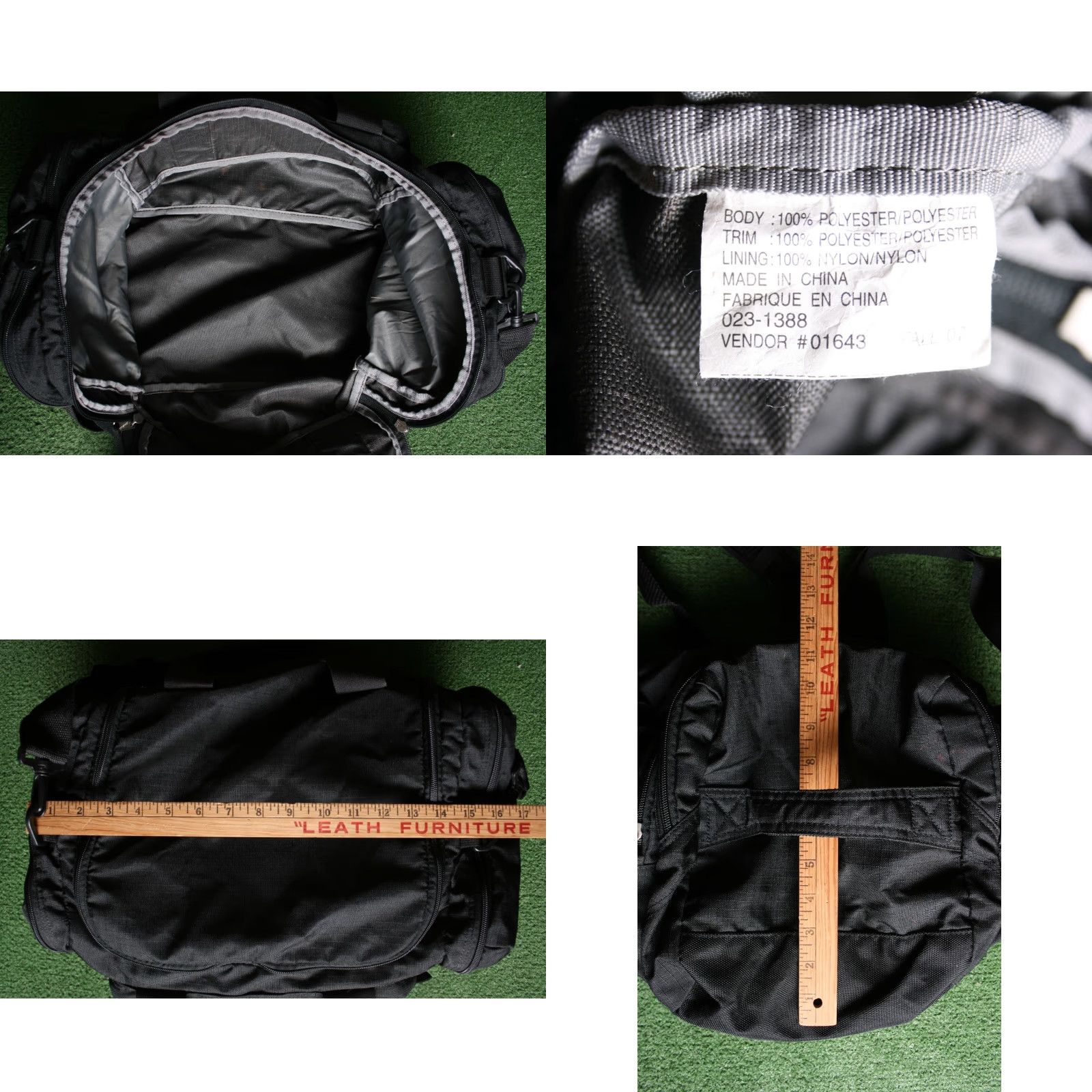 Eddie Bauer VINTAGE Eddie Bauer Duffel Bag Black Travel Duffle Bag Carry-On with Shoulder Strap Men Medium Polyester Canvas Zip Size ONE SIZE - 9 Thumbnail