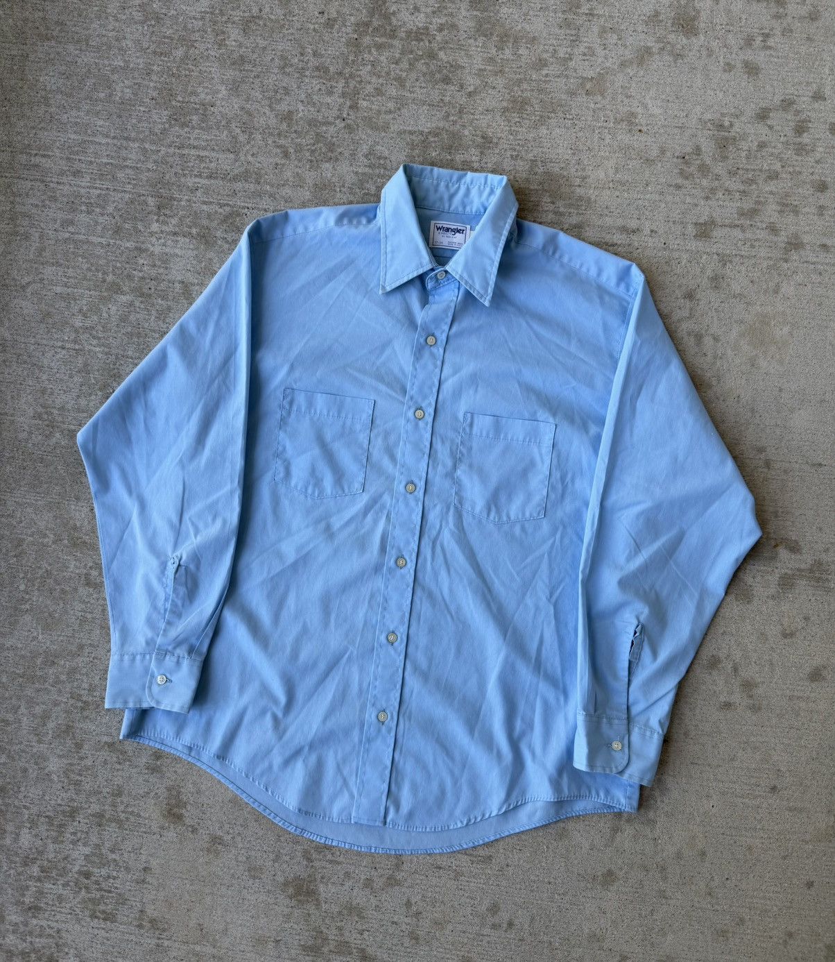 Wrangler 1980s Wrangler Exec Made in USA Button Up Shirt Baby Blue Size US XL / EU 56 / 4 - 1 Thumbnail