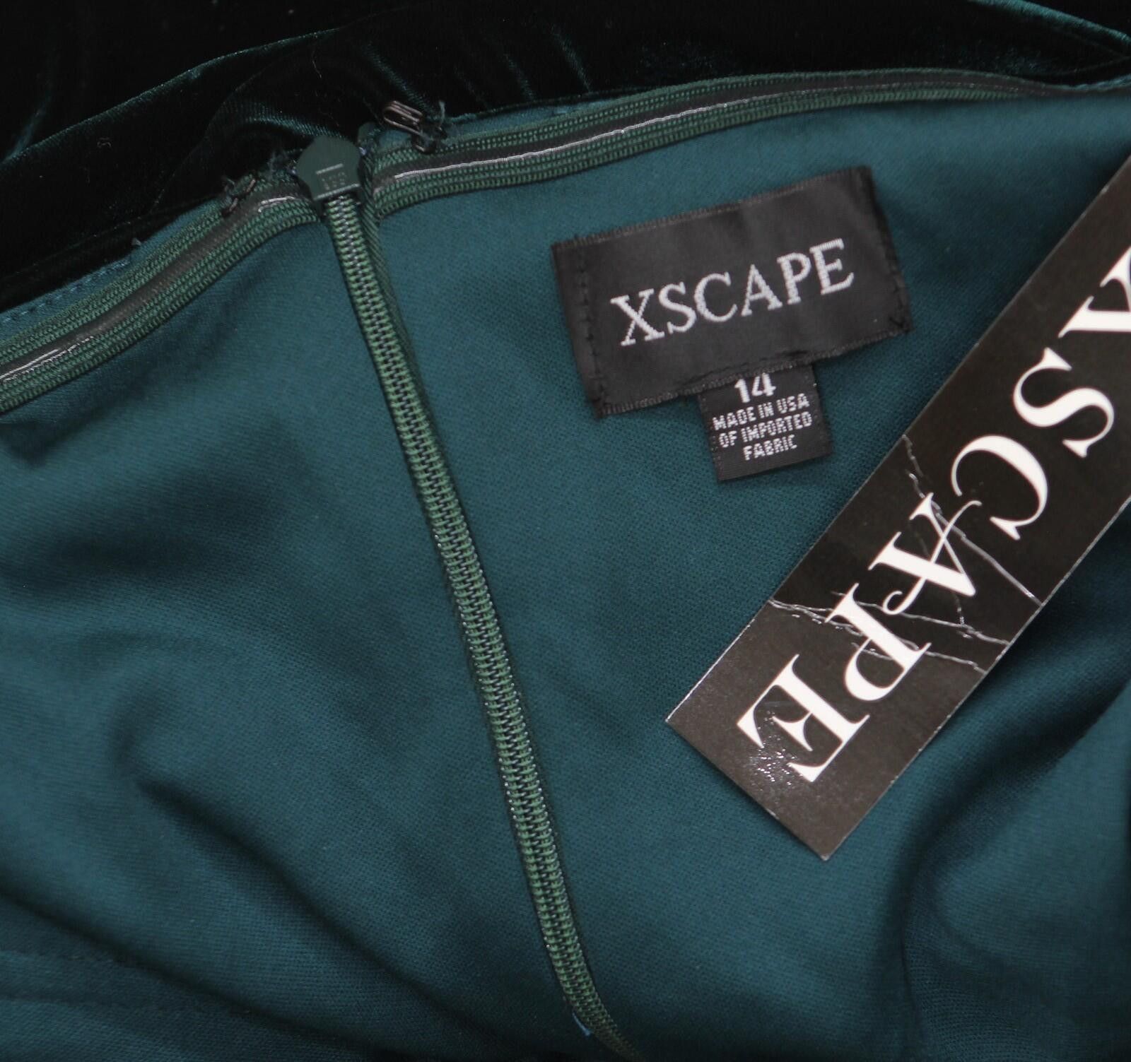 Other Nwt Xscape Ruffled Velvet Strapless Dress Hunter Green 14 Size XL / US 12-14 / IT 48-50 - 3 Thumbnail