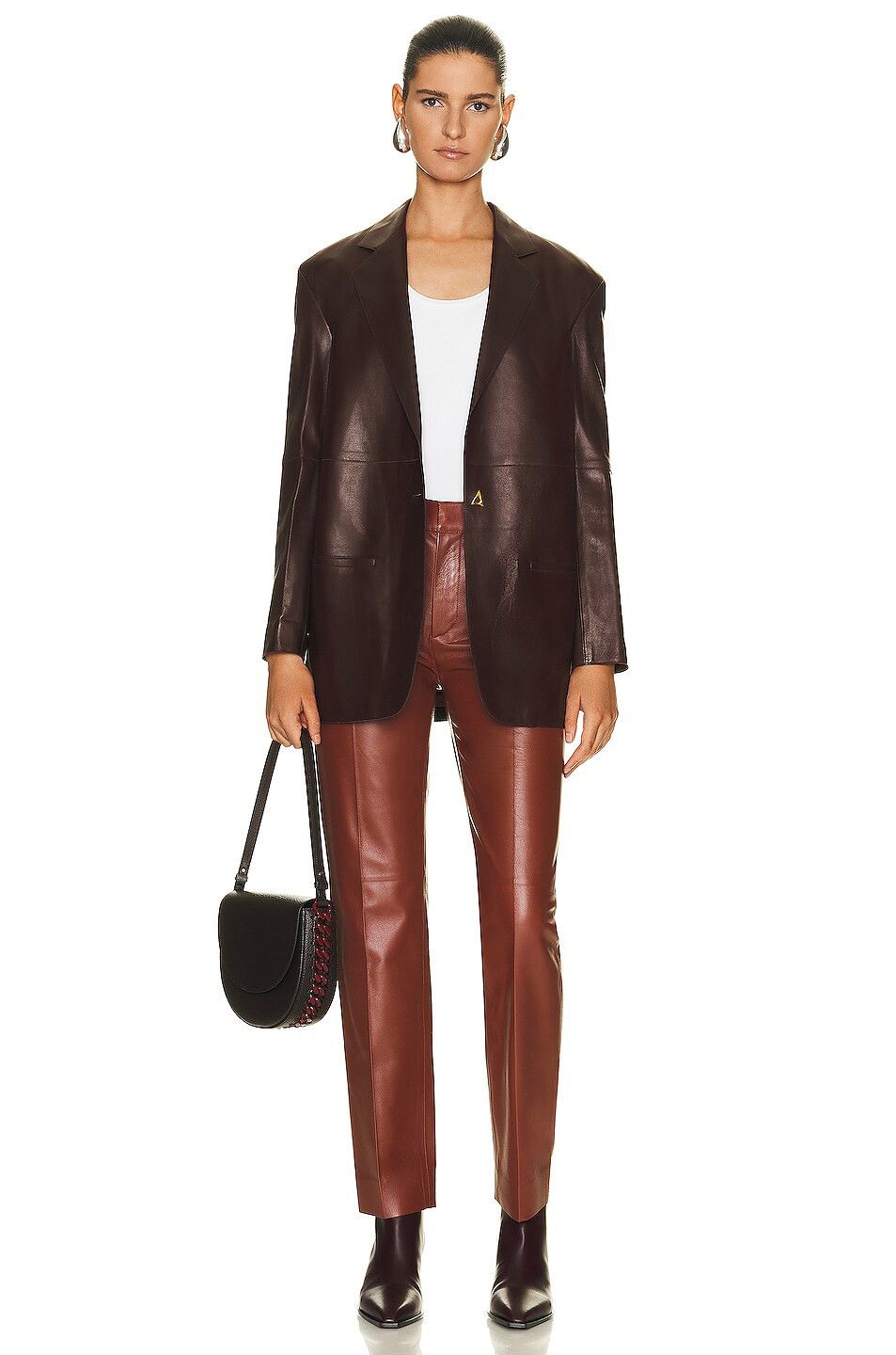 Chloe o1y0825 Leather Sweatpant in Tan Size 30" / US 8 / IT 44 - 4 Thumbnail