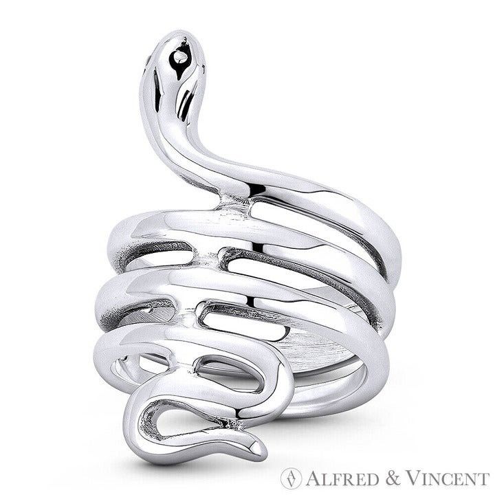 Other Snake Spirit Charm Boho Ring in .925 Sterling Silver Size ONE SIZE - 1 Preview