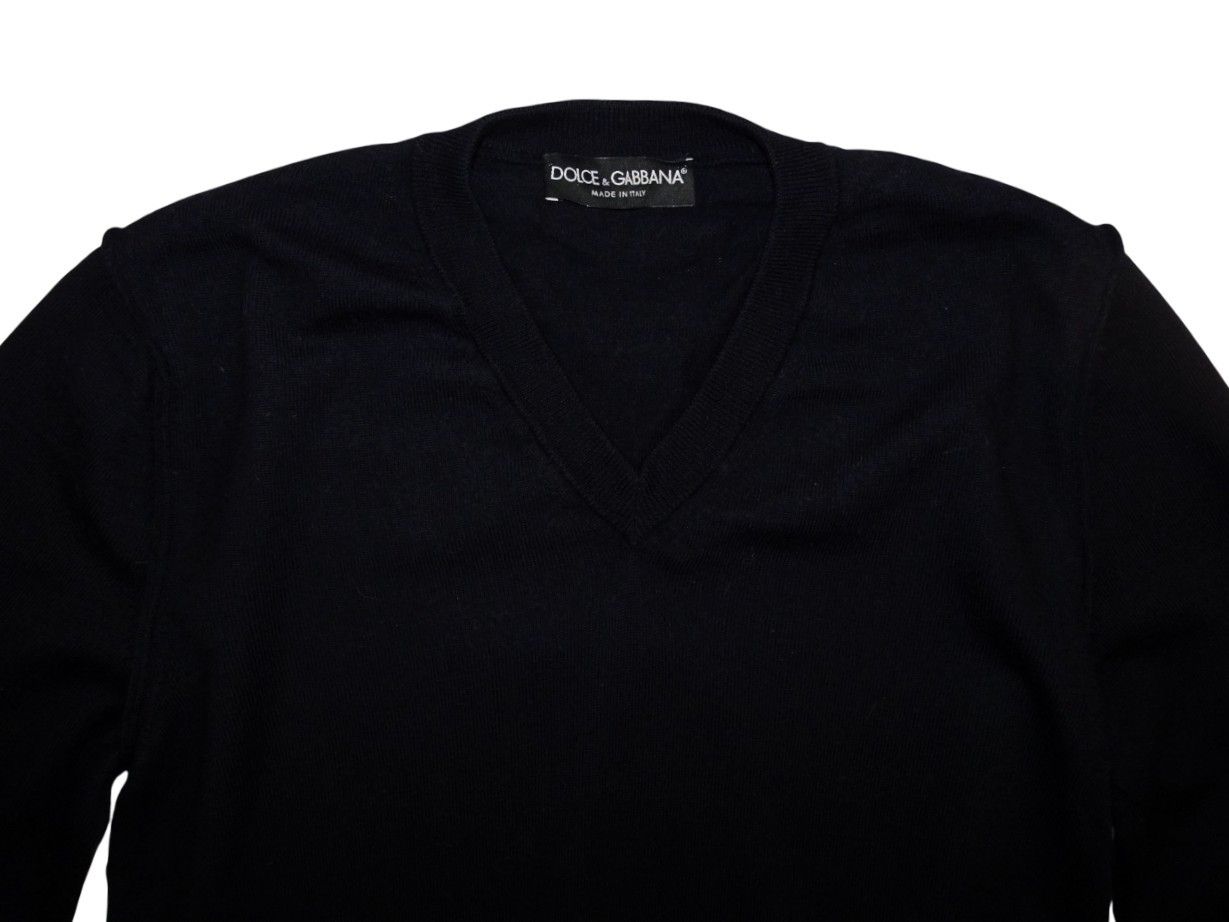 Dolce & Gabbana DOLCE AND GABBANA V-NECK VIRGIN WOOL SWEATER Size US S / EU 44-46 / 1 - 2 Thumbnail