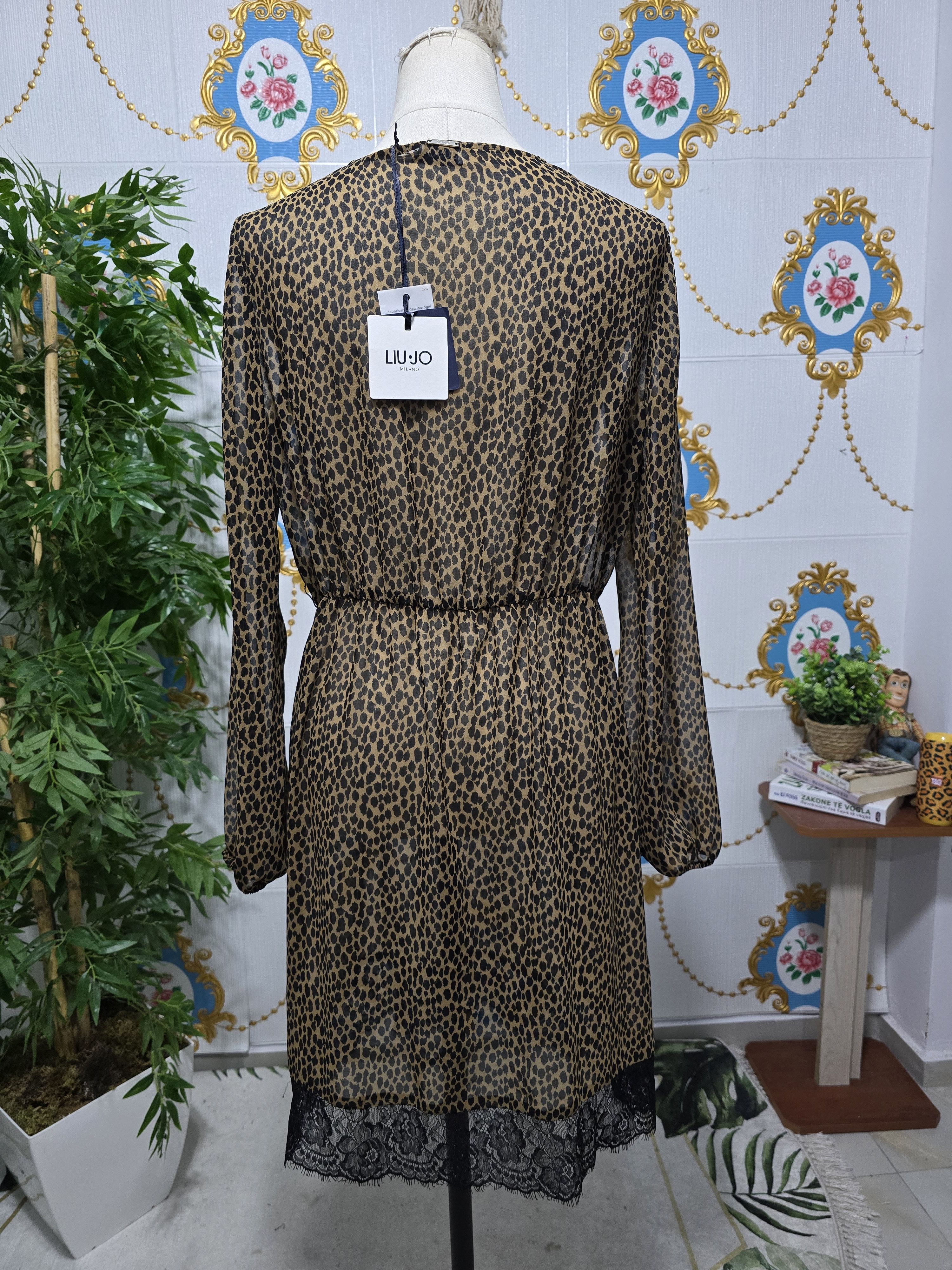 Liu Jo LIU JO ,long-sleeve faux-wrap dress brown and black leopard Size M / US 6-8 / IT 42-44 - 8 Thumbnail