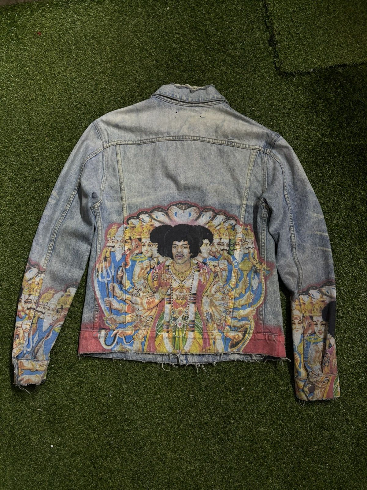 Amiri AMIRI Jimi Hendrix Denim Trucker Jacket Size US XL / EU 56 / 4 - 7 Thumbnail
