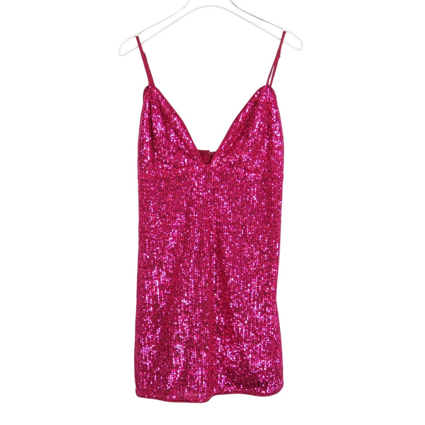 REVOLVE Revolve Majorelle Nyx Pink Sequin V-Neck Mini Dress Medium Size M / US 6-8 / IT 42-44 - 4 Thumbnail