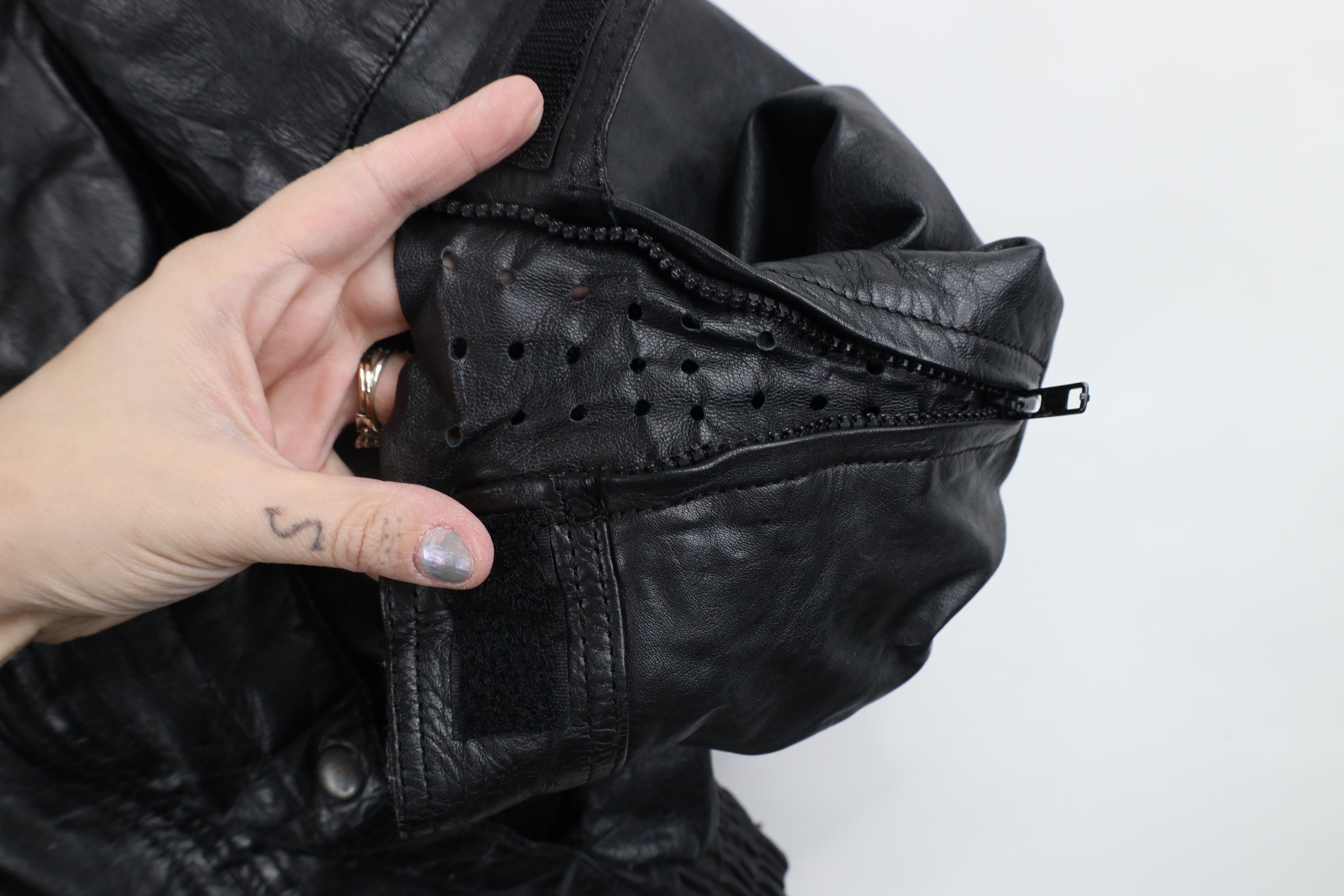 Vintage Vintage 90s Streetwear Fire Flames Leather Bomber Jacket Size XL / US 12-14 / IT 48-50 - 8 Thumbnail