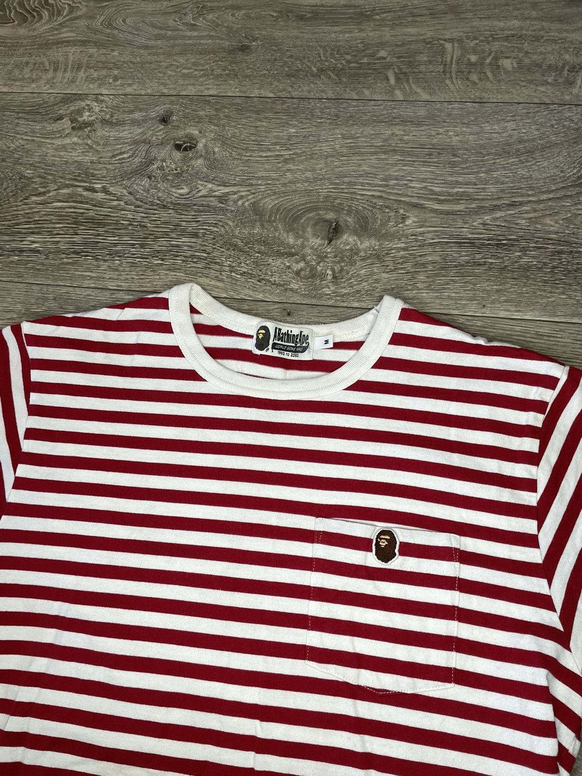 Bape T-shirt Bape striped red/white Japanese Size US M / EU 48-50 / 2 - 2 Thumbnail