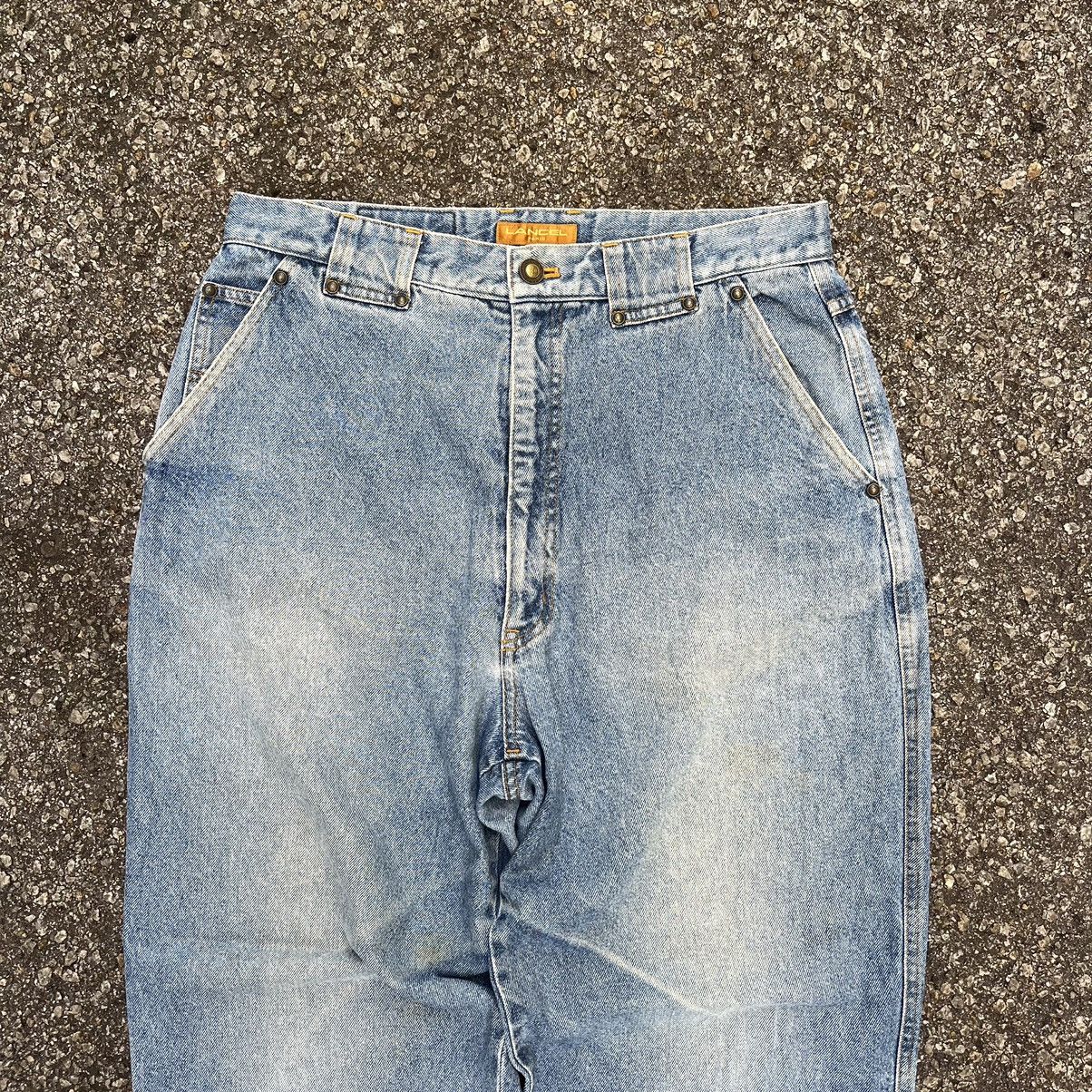 Designer × Lancel Baggy Jeans Lancel Paris Washed Blue Denim Size 32 Size US 32 / EU 48 - 4 Thumbnail