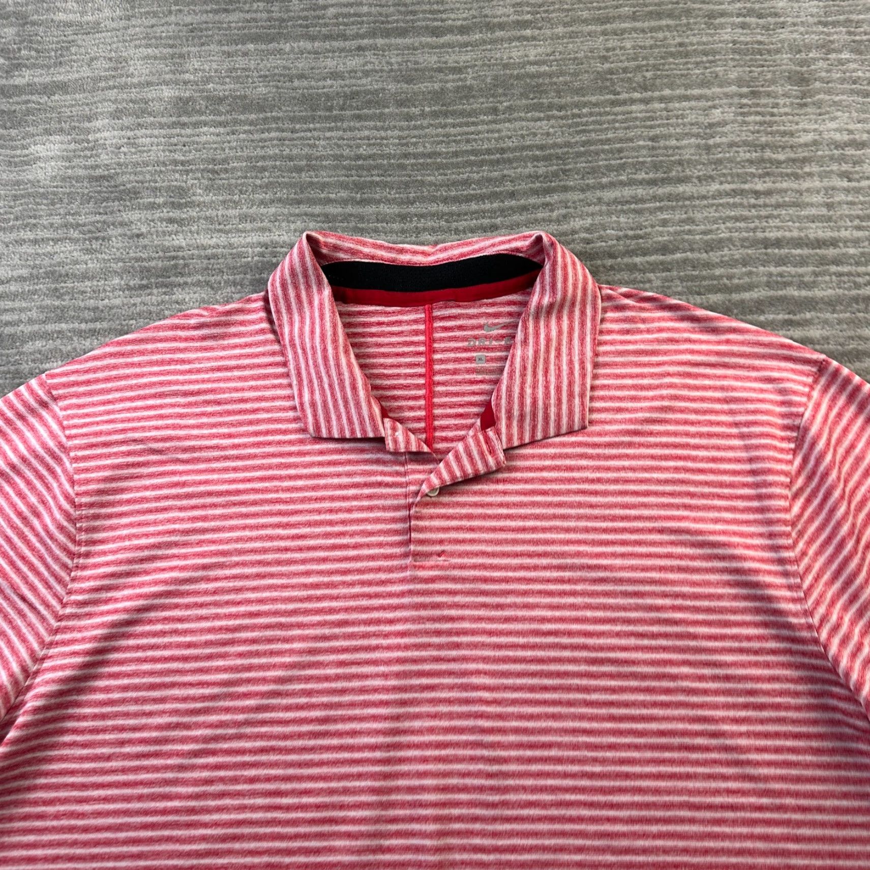 Nike Nike Tiger Woods Polo Shirt Mens XL Red Dri-Fit Vapor Dry Stripe Short Sleeve Collared Button Sports Casual Golf Polo Mens Size US XL / EU 56 / 4 - 6 Thumbnail