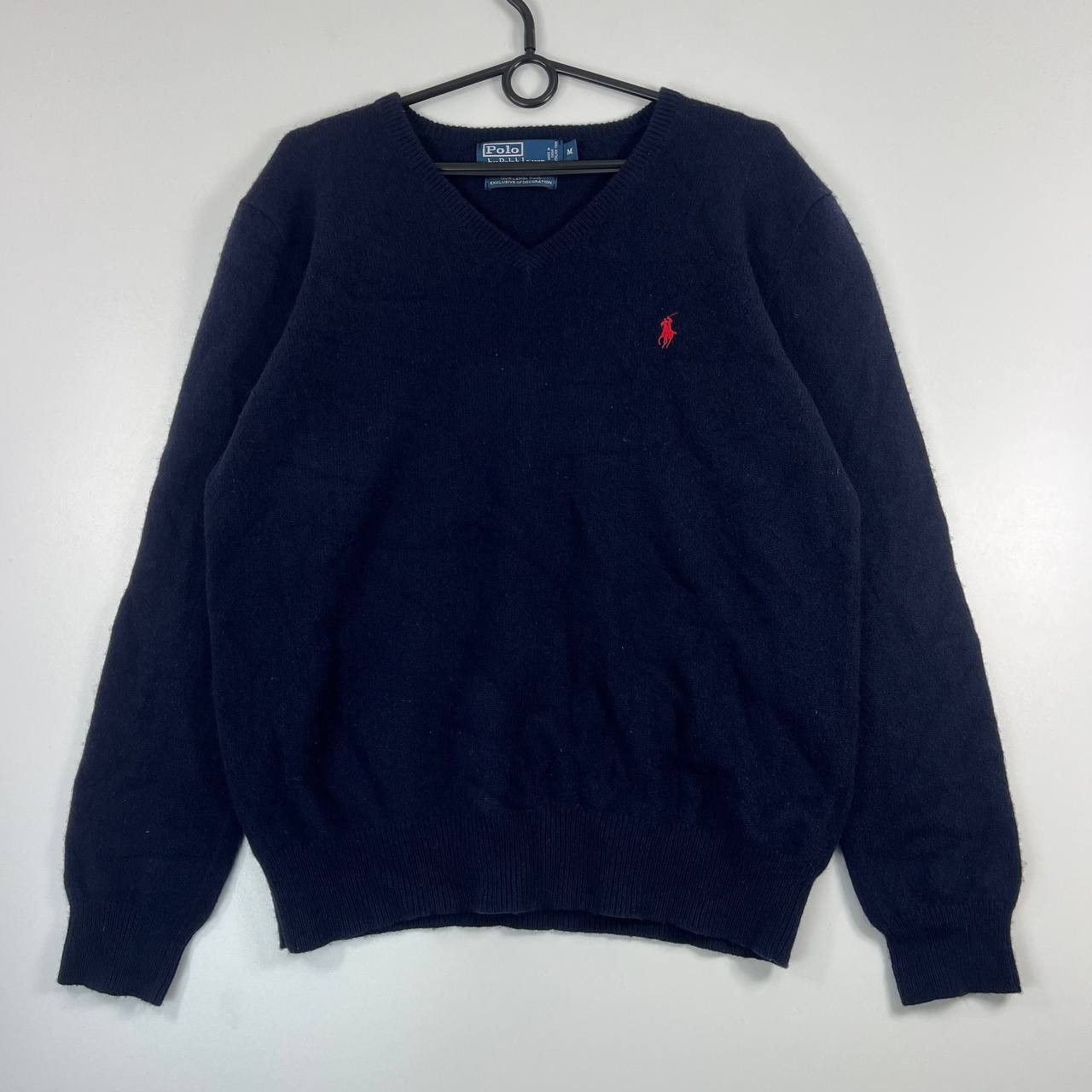 Polo Ralph Lauren Polo Ralph Lauren Lambswool Sweater V Neck Navy Red Size M Size US M / EU 48-50 / 2 - 1 Thumbnail