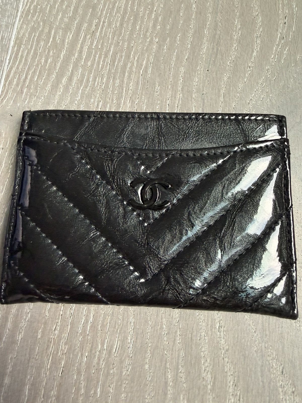 Chanel Chanel Patent Black Cardholder Size ONE SIZE - 3 Thumbnail