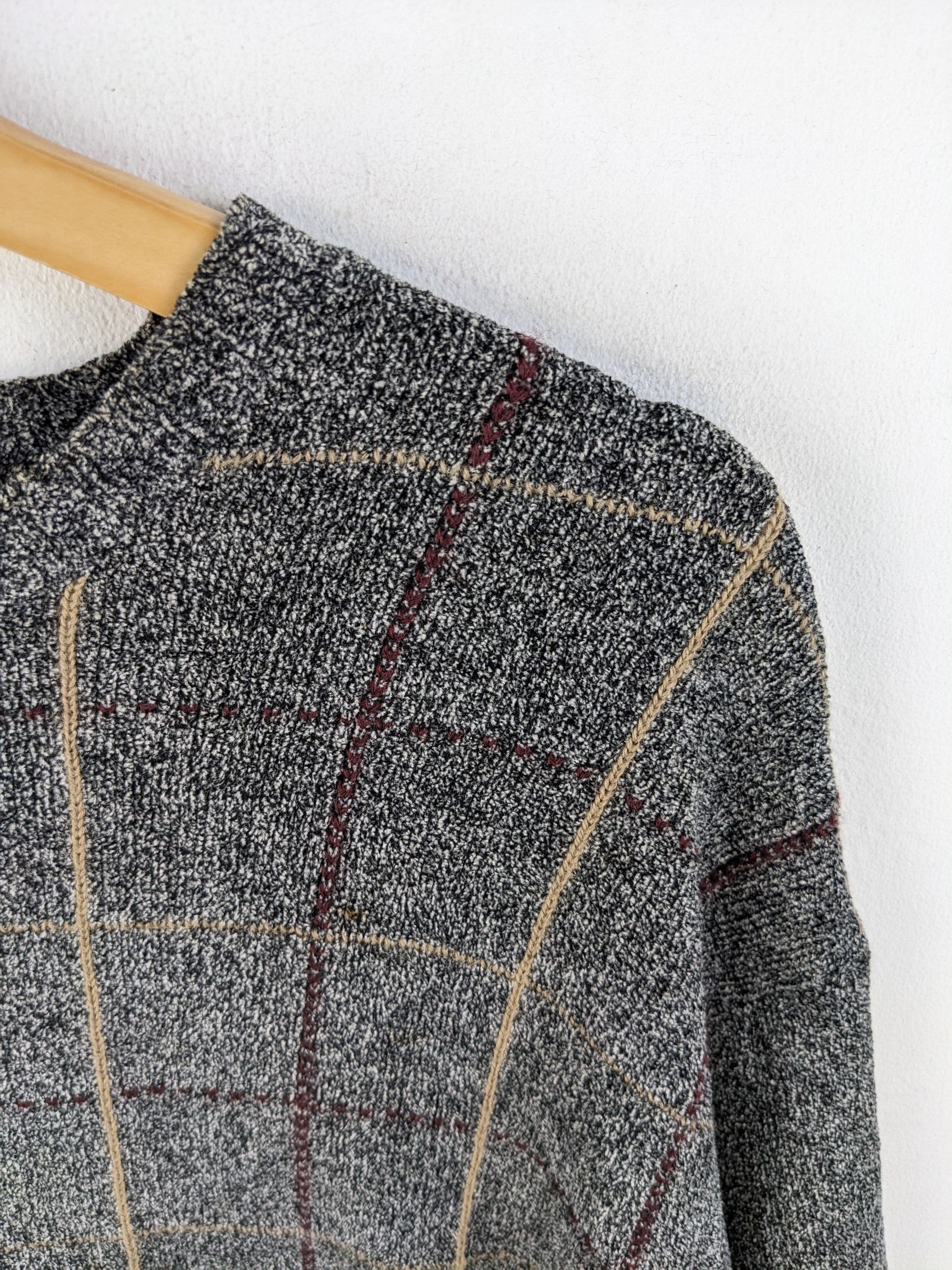Aran Isles Knitwear × Japanese Brand × Vintage Vintage 23 Homme Wool Sweater Checkered Size US M / EU 48-50 / 2 - 10 Thumbnail