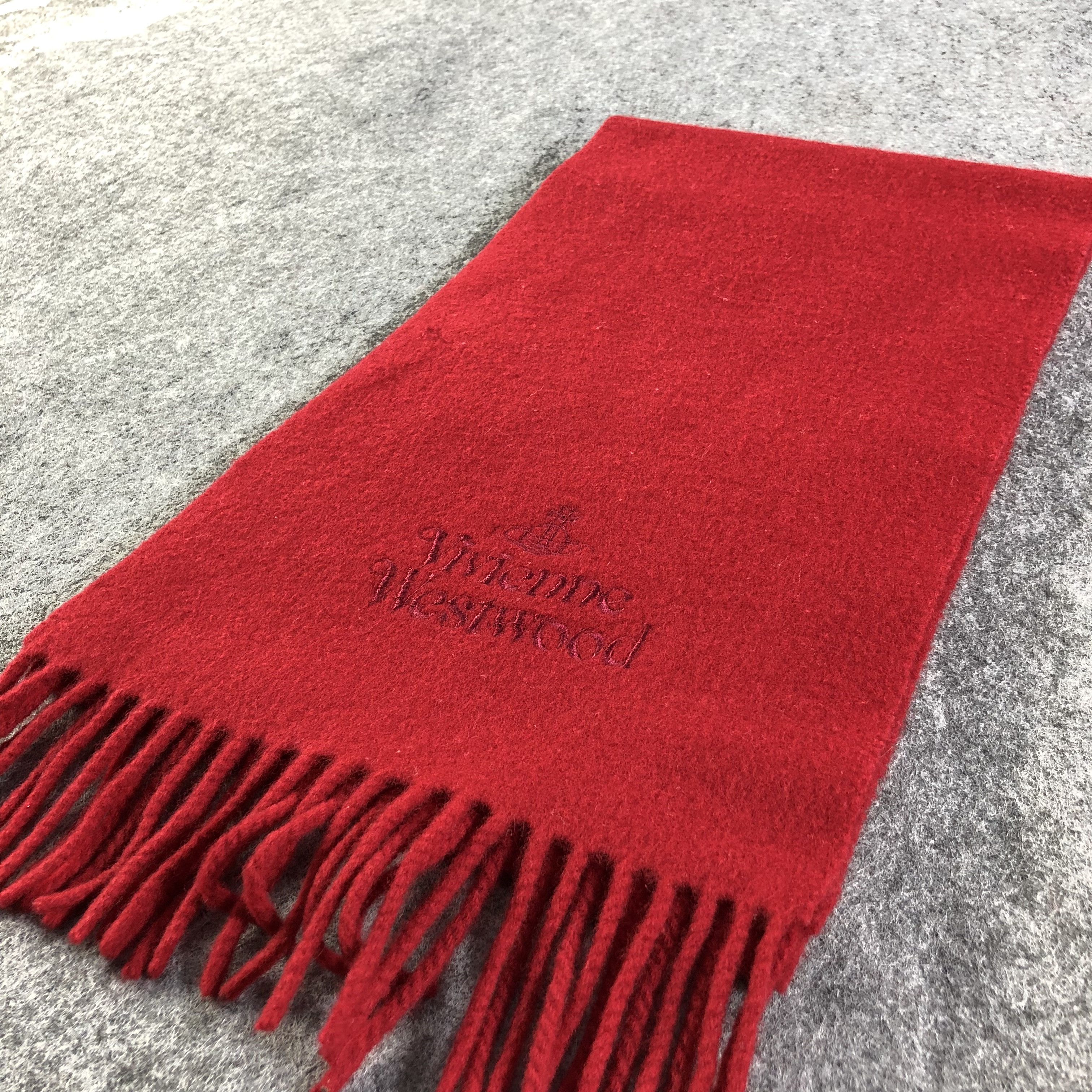 Vivienne Westwood Vivienne Westwood Plain Red Scarf Muffler V1318 Size ONE SIZE - 2 Thumbnail