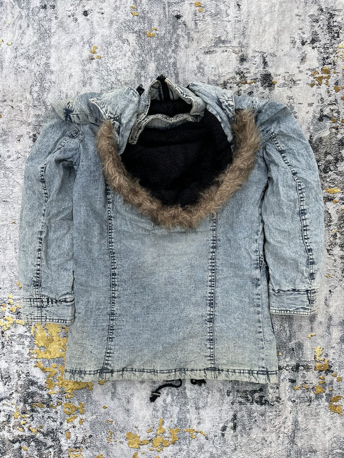 Beauty Beast WASHED DENIM FUR JACKET JAPANESE Style Archive PERSODEA Size US L / EU 52-54 / 3 - 11 Thumbnail