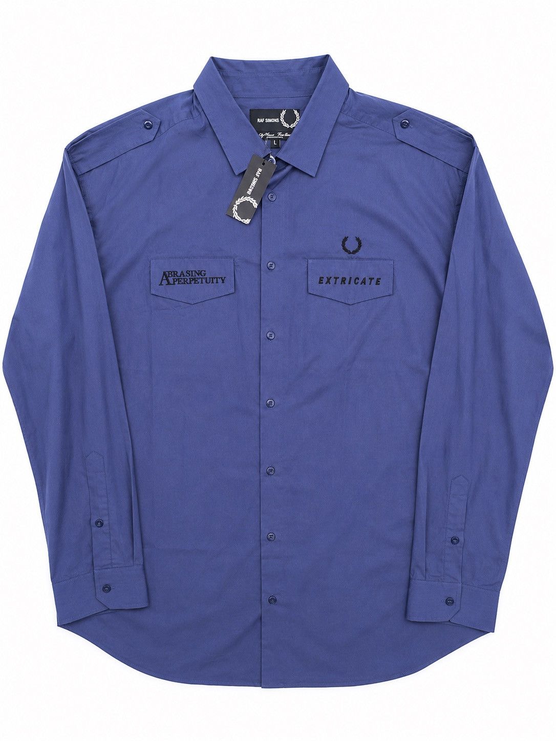 Fred Perry × Raf Simons Raf Simons x Fred Perry Blue Patch Shirt BNWT L Size US L / EU 52-54 / 3 - 1 Thumbnail