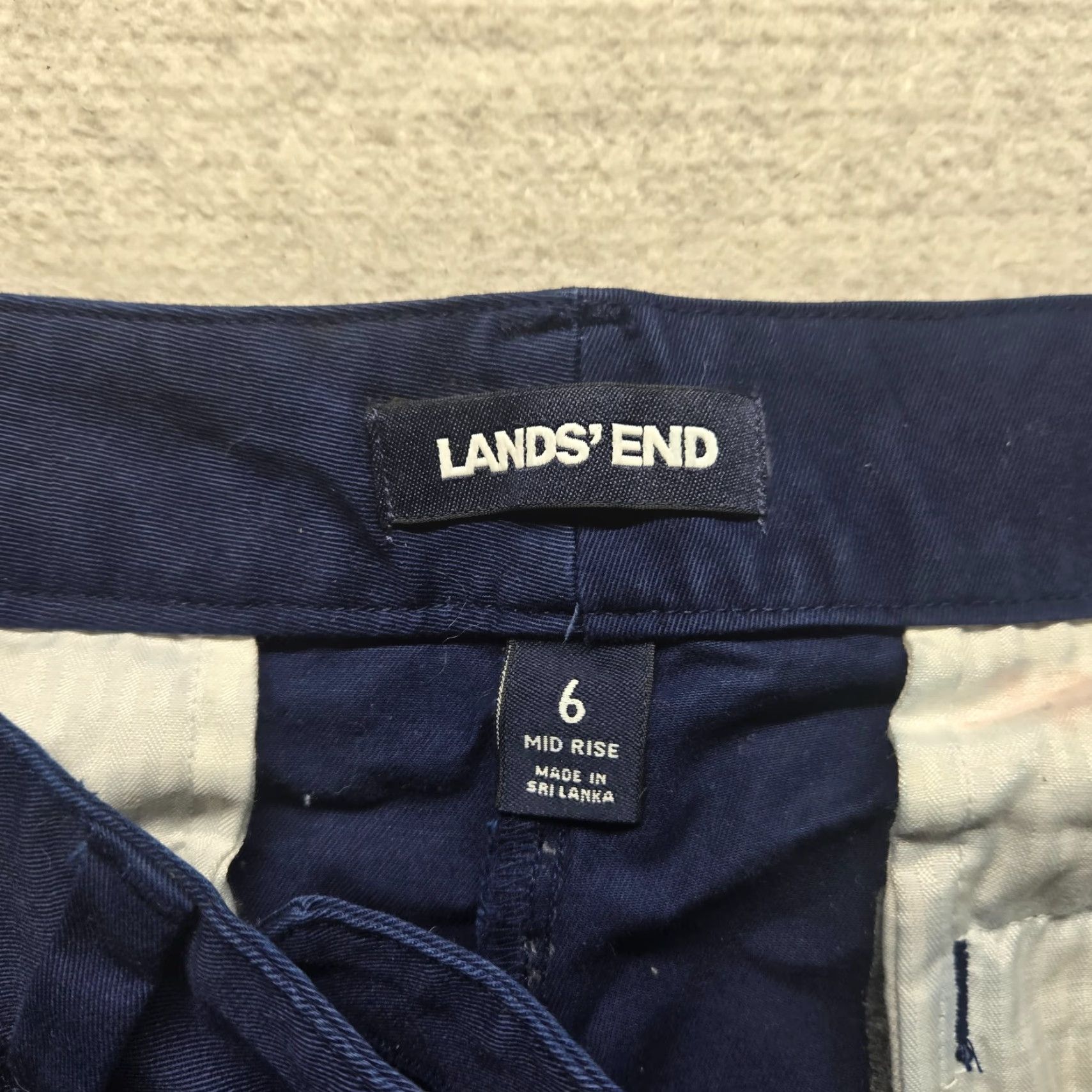 Lands' End Lands' End Chino Navy Blue Mid-Rise Stretch Cotton Twill Adult Women's Size 6 Size 30" / US 8 / IT 44 - 2 Thumbnail