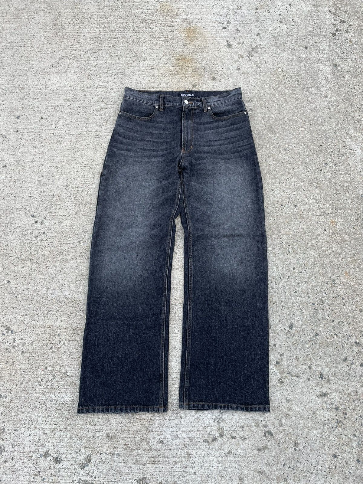 Designer DISCONT’D Charcoal Black Wide Leg Denim Jeans | Grailed