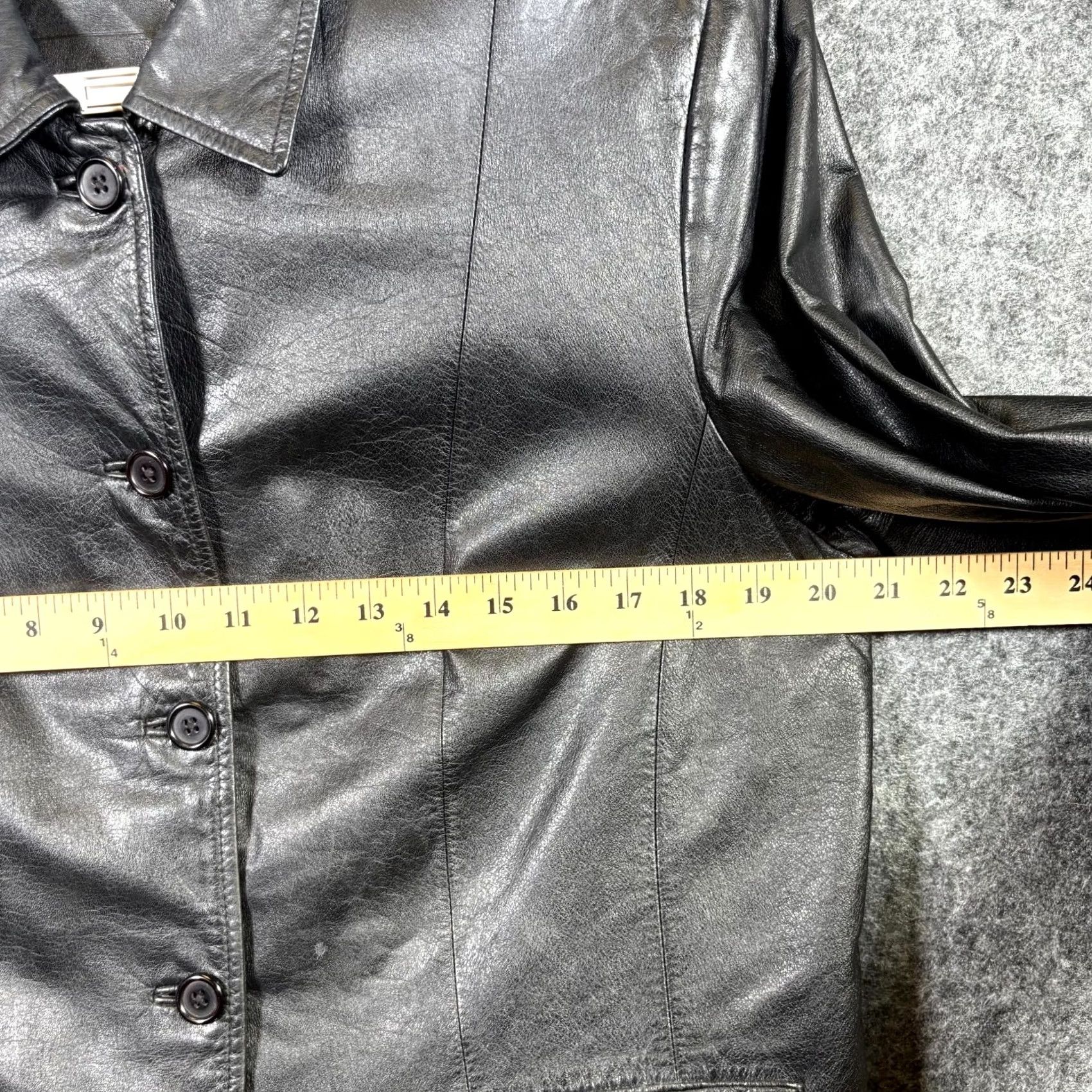 Roundtree & Yorke Roundtree & Yorke Jacket Women's XL Black Leather Lamb Skin Button-Up Size XL / US 12-14 / IT 48-50 - 6 Thumbnail