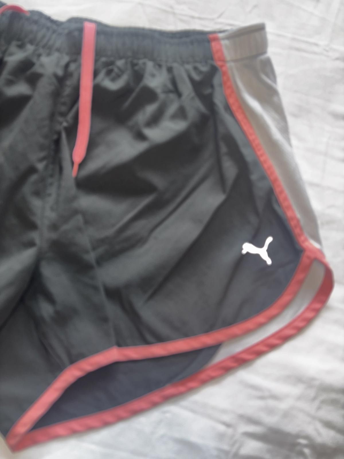 Puma Athletic Puma Women's Running Shorts - Gray with Pink Trim Size 36" / US 14 / IT 50 - 2 Thumbnail