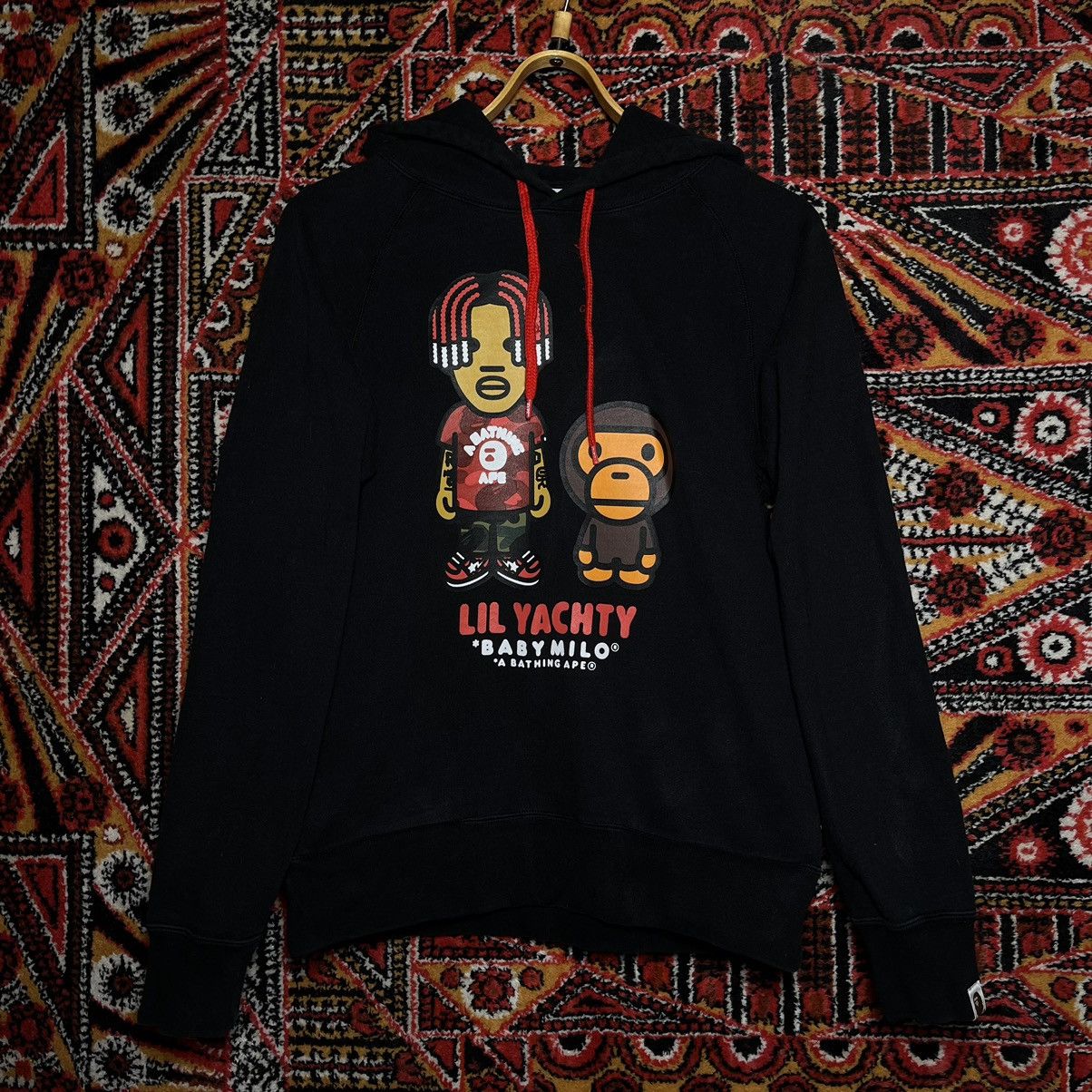 image of Bape x Lil Yachty Baby Milo Pullover Hoodie in Black, Men's (Size Medium)