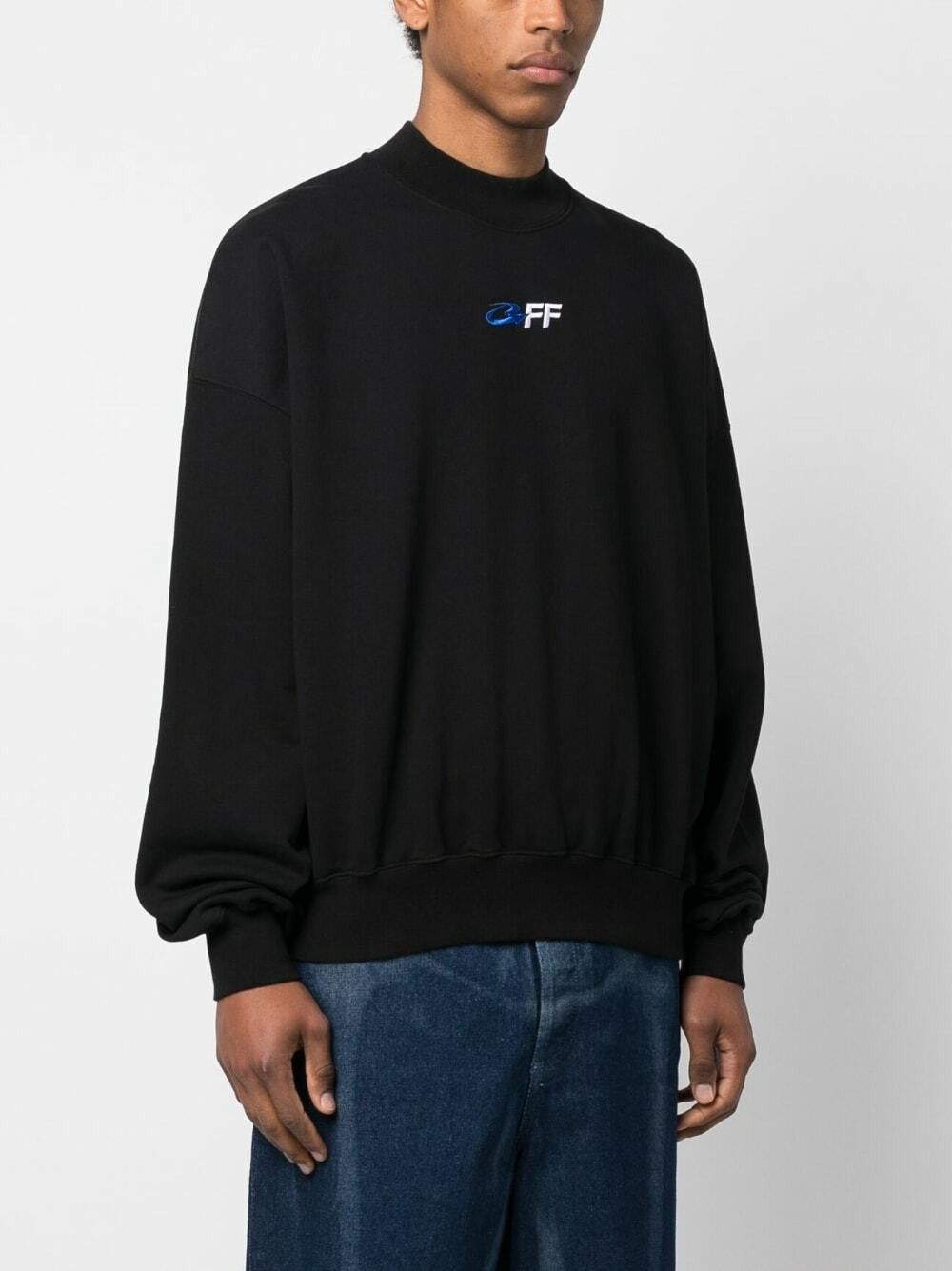 Off-White o1y0325 Logo Crewneck Sweatshirt in Black Size US XXS / EU 40 - 3 Thumbnail