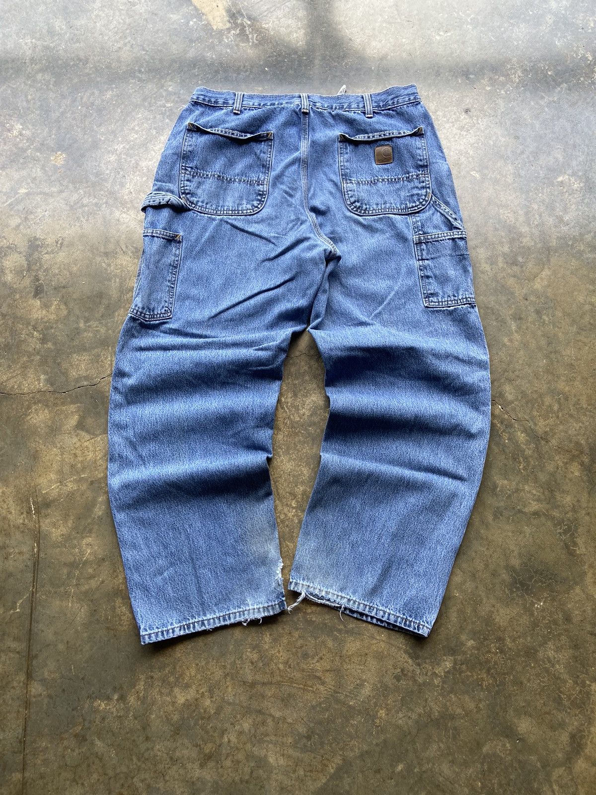 Carhartt × Vintage Crazy Vintage Y2K Baggy Carhartt Carpenters Blue Jeans 34x30 Size US 34 / EU 50 - 4 Thumbnail