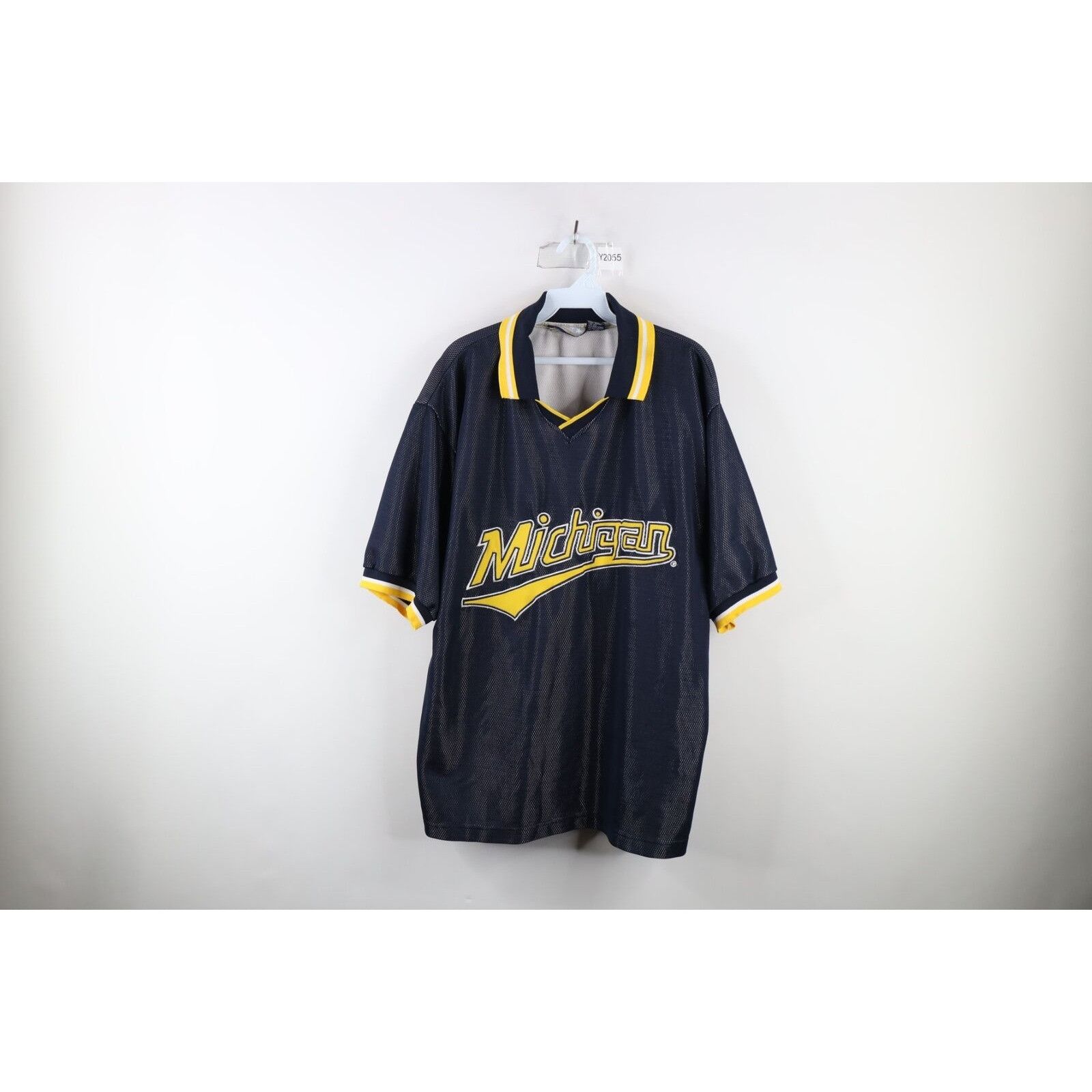 Vintage Vintage 90s Spell Out Script University of Michigan Polo Size US XL / EU 56 / 4 - 1 Thumbnail