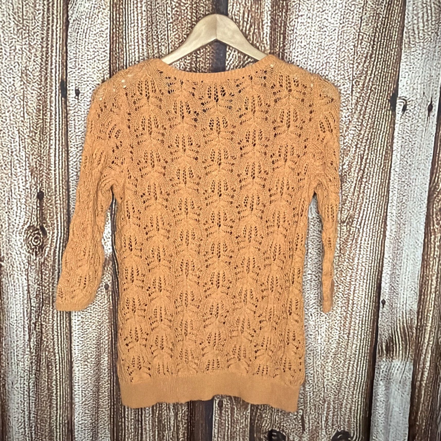 J. Jill J Jill Blouse Short Sleeve Petite Embroidered Button Orange Women's S Geometric Size S / US 4 / IT 40 - 3 Thumbnail