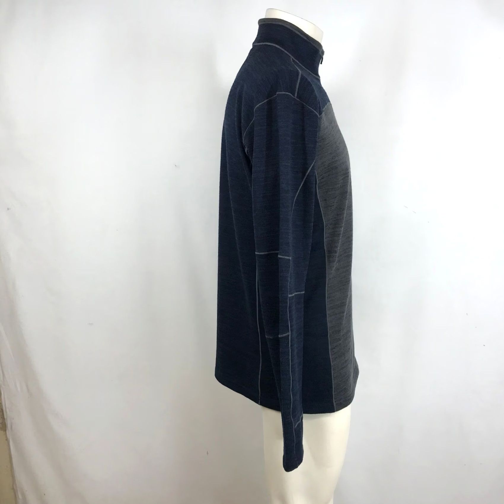 Vintage Kuhl Mens Quarter Zip Fleece Pullover Navy Grey Heathered Mock Neck Medium Size US M / EU 48-50 / 2 - 4 Thumbnail