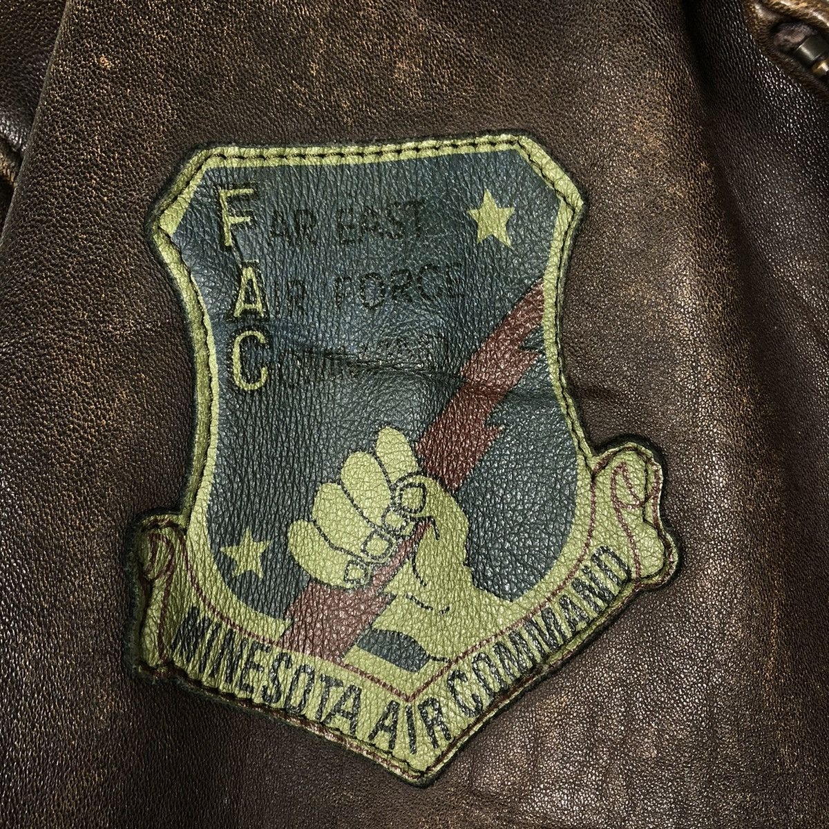 Vintage 🔥VINTAGE LEATHER JACKET AIR FORCE MILITARY BUZZ RICKSONS Size US M / EU 48-50 / 2 - 22 Thumbnail
