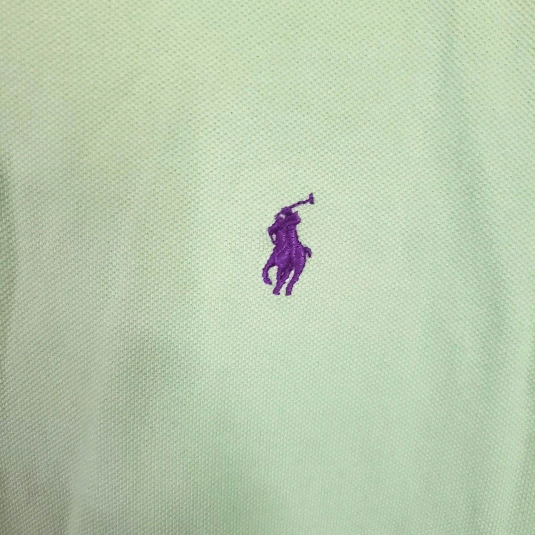 Ralph Lauren VINTAGE Polo Ralph Lauren Shirt Men XL Green Purple Pony Short Sleeve Golf Preppy 90s Mens Size US XL / EU 56 / 4 - 4 Thumbnail