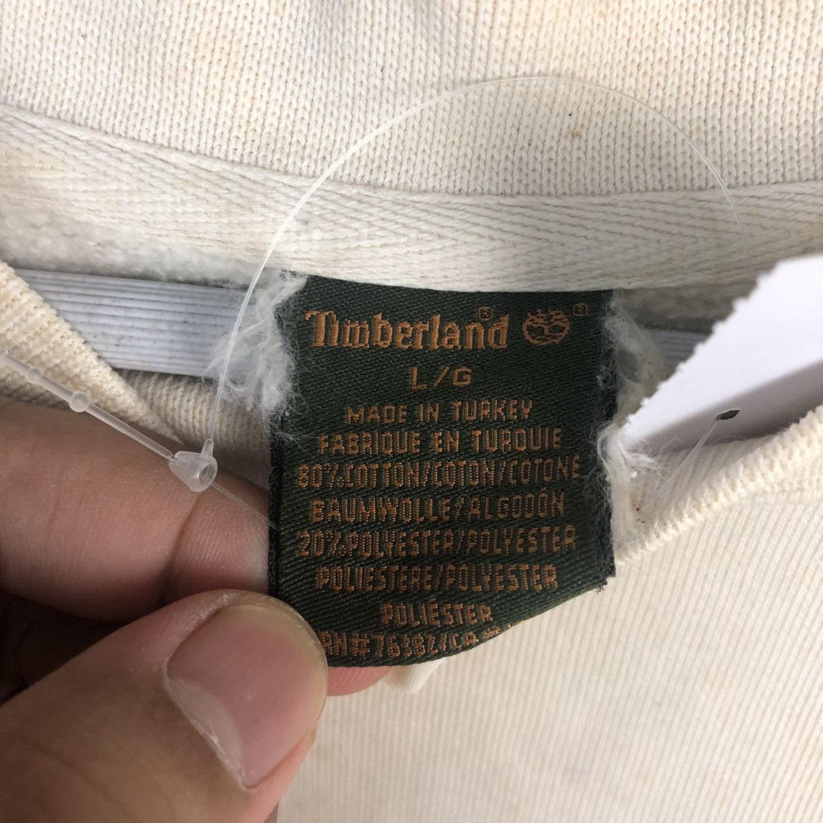 Timberland × Vintage Timberland White Sweatshirt #A1446 Size US L / EU 52-54 / 3 - 10 Thumbnail