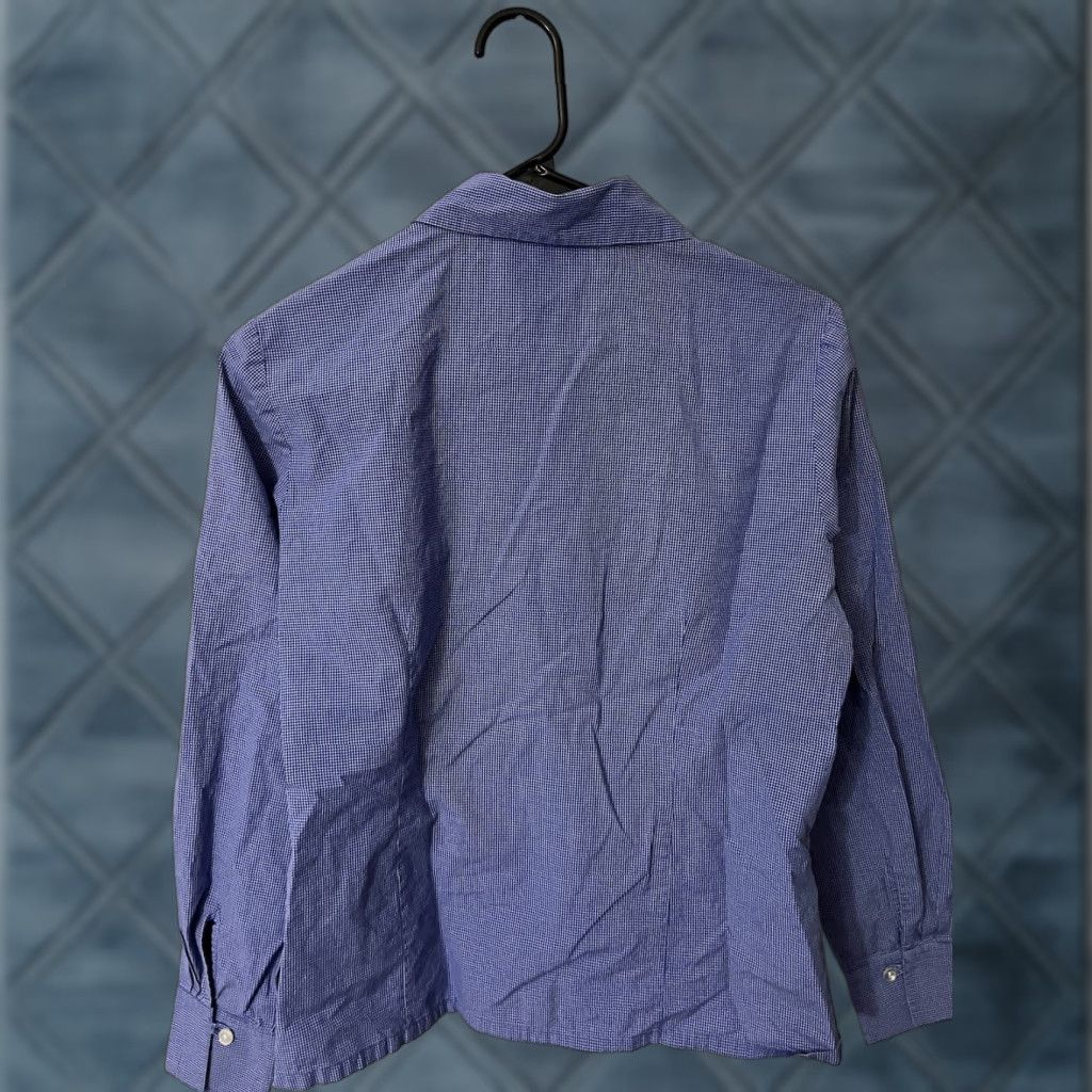 Geoffrey Beene Geoffrey Beene Blue Blouse Shirt Career Button-Down Long Sleeve Woman 6 Slim Office V-Neck Striped 6 Size M / US 6-8 / IT 42-44 - 1 Thumbnail