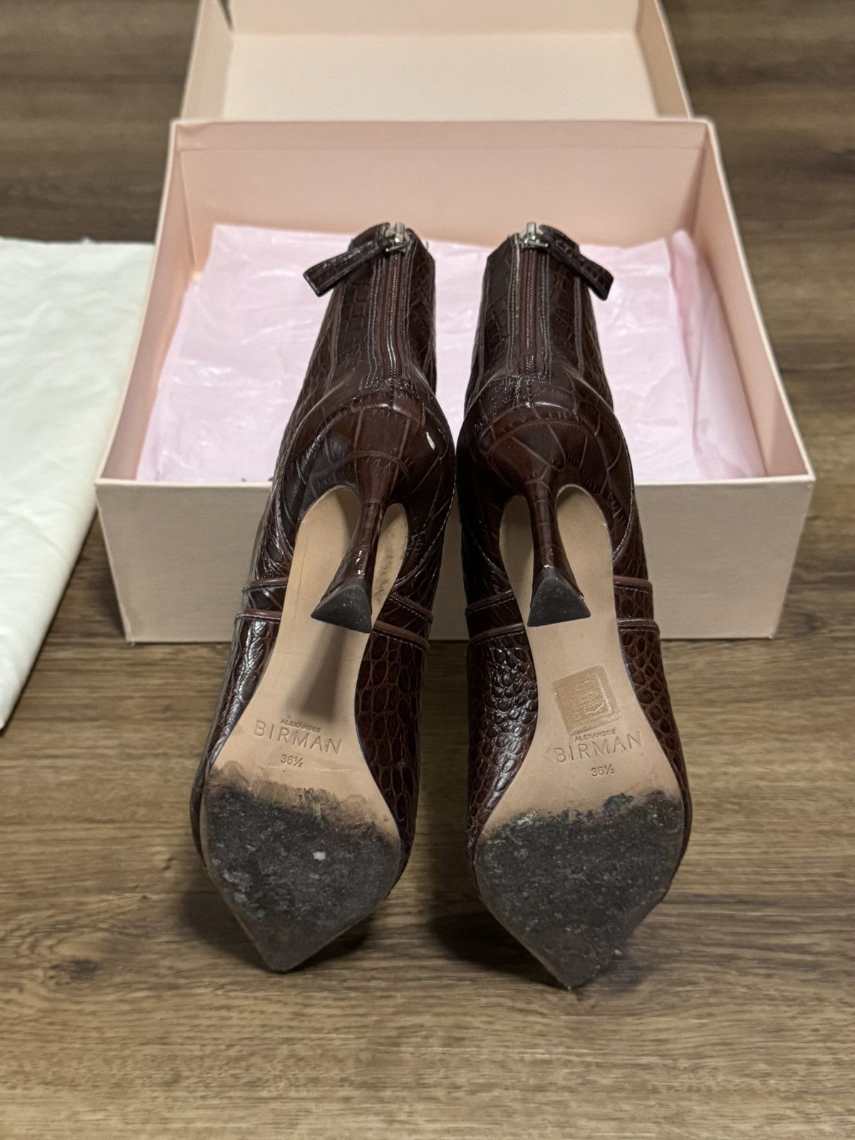 Alexandre Birman Alexandre Birman Ginny crocodile embossed leather heel boots Size US 6 / IT 36 - 7 Thumbnail