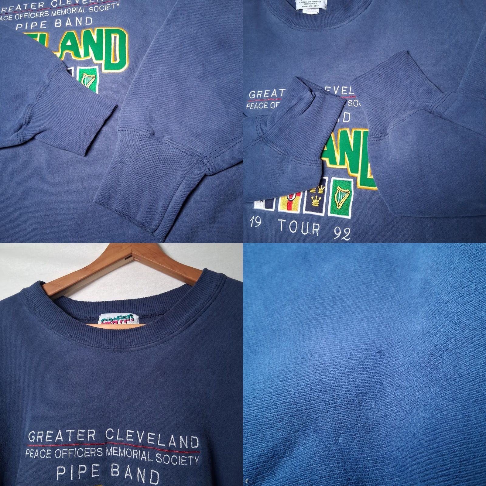 Vintage VINTAGE Cleveland Peace Officers Memorial Society Pipe Band Sweatshirt 2X Ireland Graffiti Blue Men Size US XXL / EU 58 / 5 - 9 Thumbnail