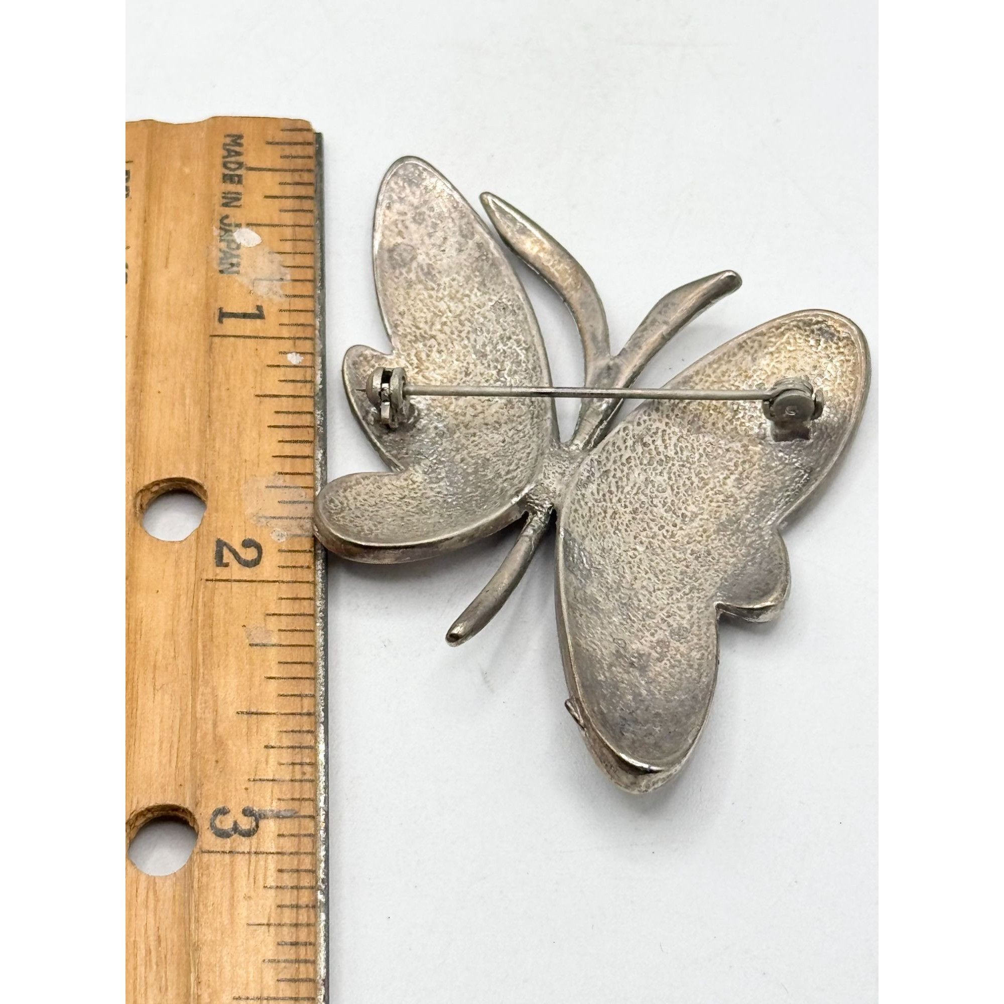 Vintage Brown enamel purple glitter butterfly brooch pin Size ONE SIZE - 2 Thumbnail