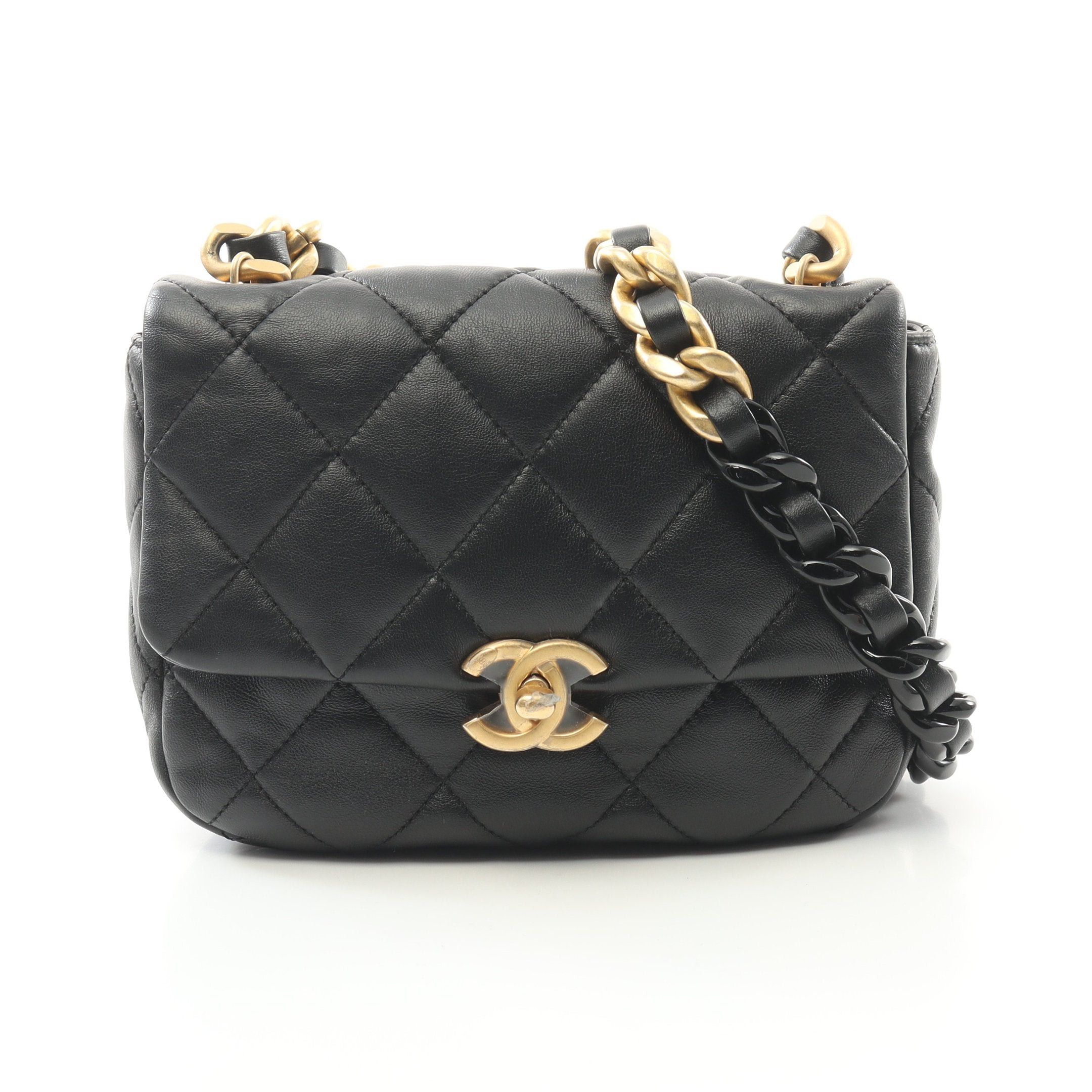 Chanel Chanel Mini Matelasse Chain Shoulder Bag Leather Black Combination Metal Fittings Size ONE SIZE - 1 Thumbnail