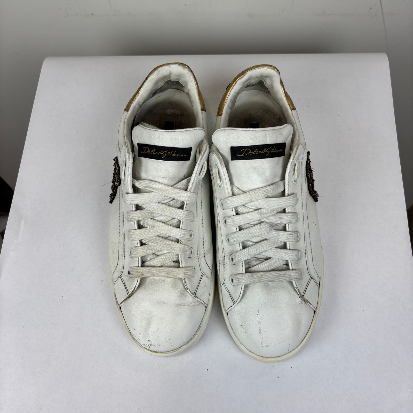 Dolce & Gabbana Dolce & Gabbana Portofino Crown Patch Leather Sneakers 9 Size US 9 / EU 42 - 6 Thumbnail