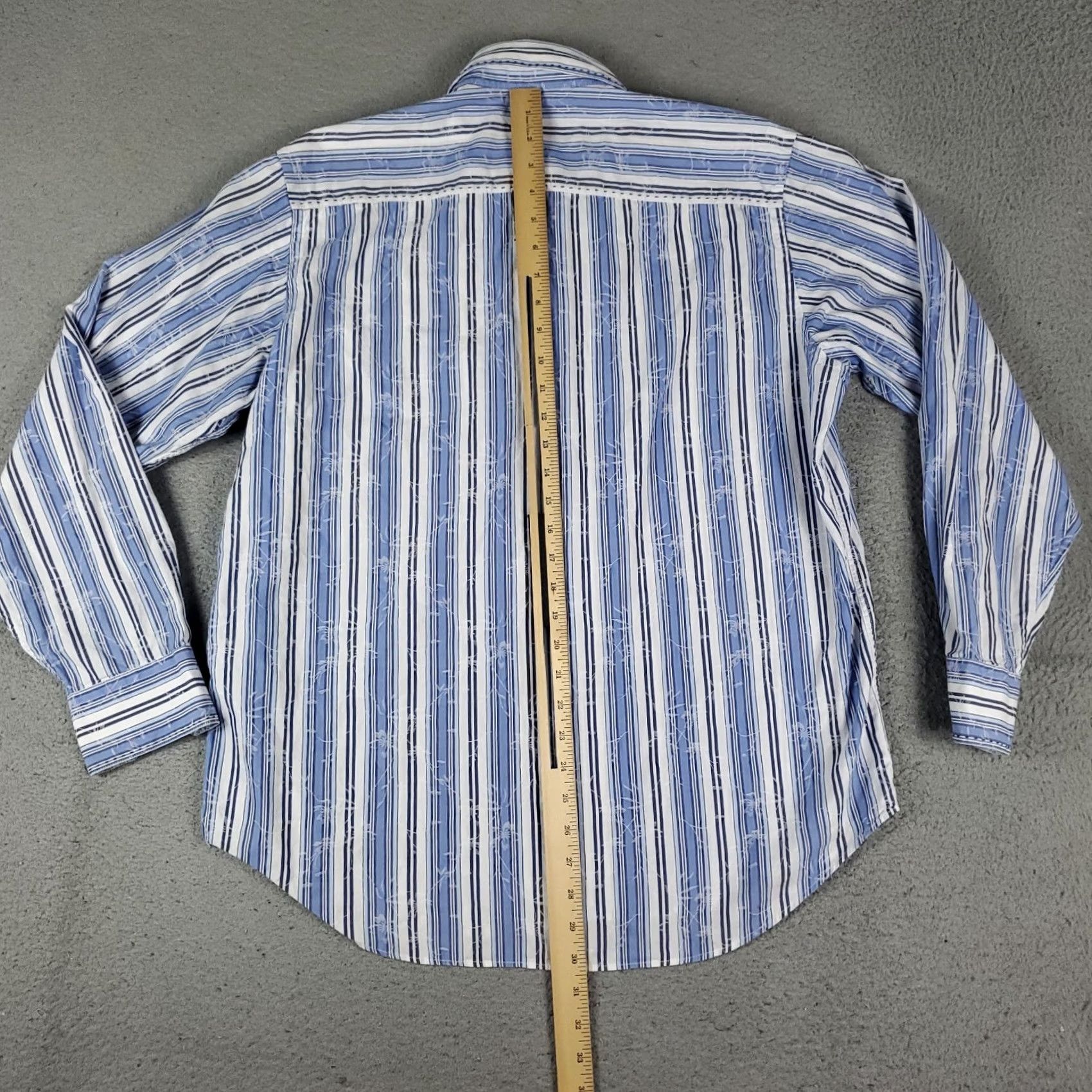BUGATCHI Bugatchi Uomo Shirt Mens L White Blue Striped Casual Button Up Long Sleeve Size US L / EU 52-54 / 3 - 5 Thumbnail